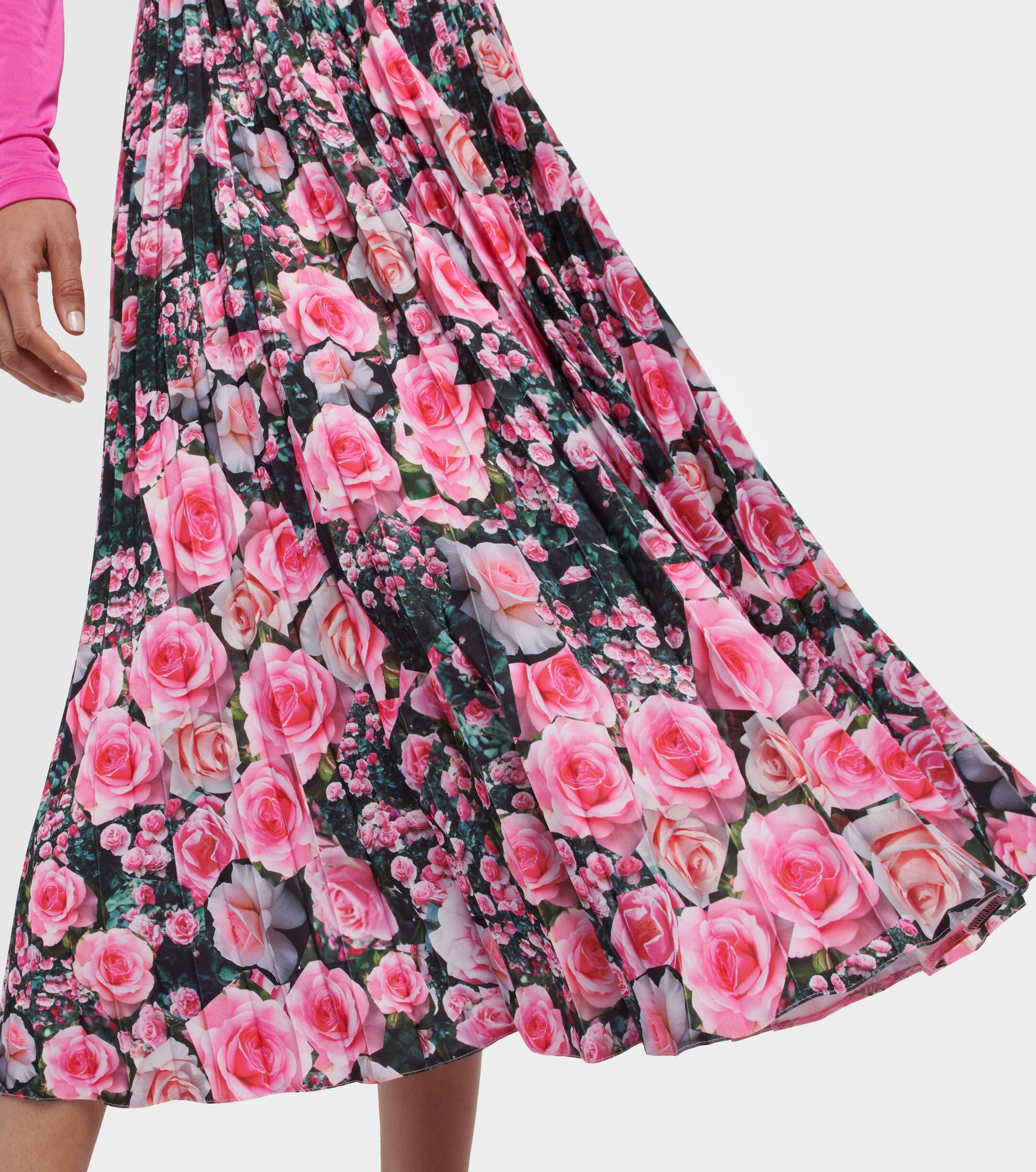 CHRISTOPHER KANE Floral high-rise pleated midi skirt