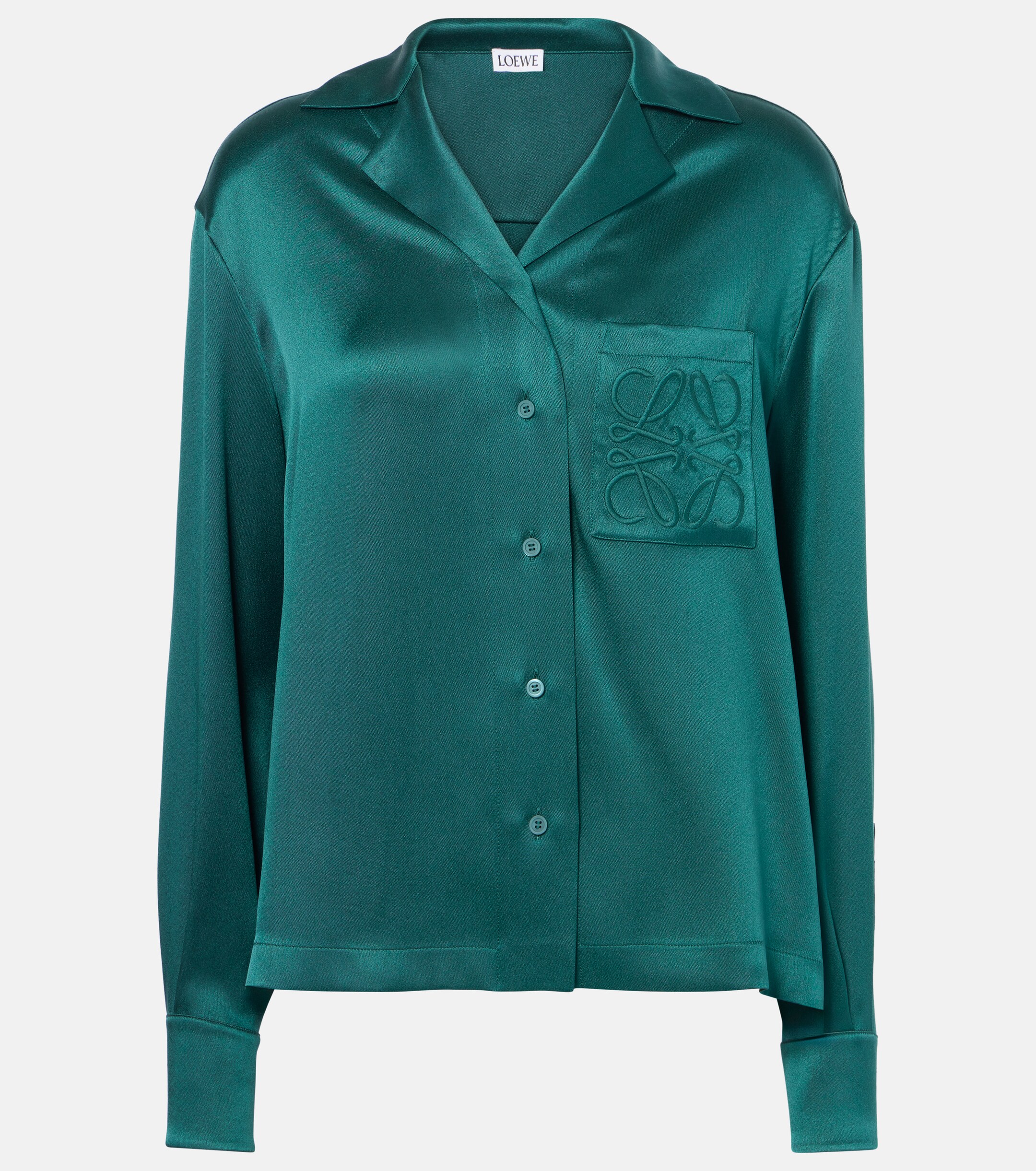 Loewe - Anagram silk satin pajama shirt | Plush