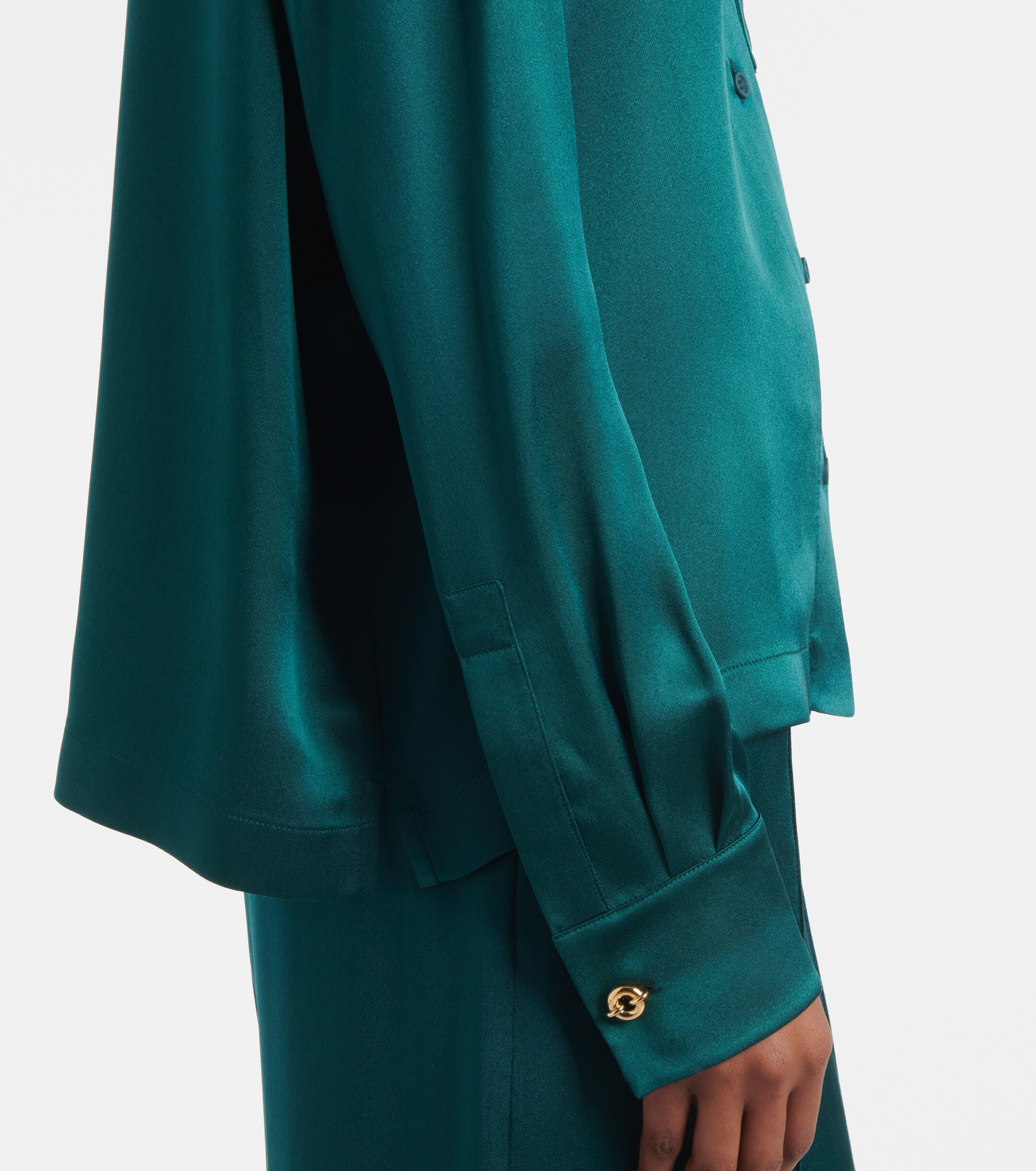 LOEWE パジャマシャツ シルク　size32 Loewe - Anagram silk satin pajama shirt | Plush