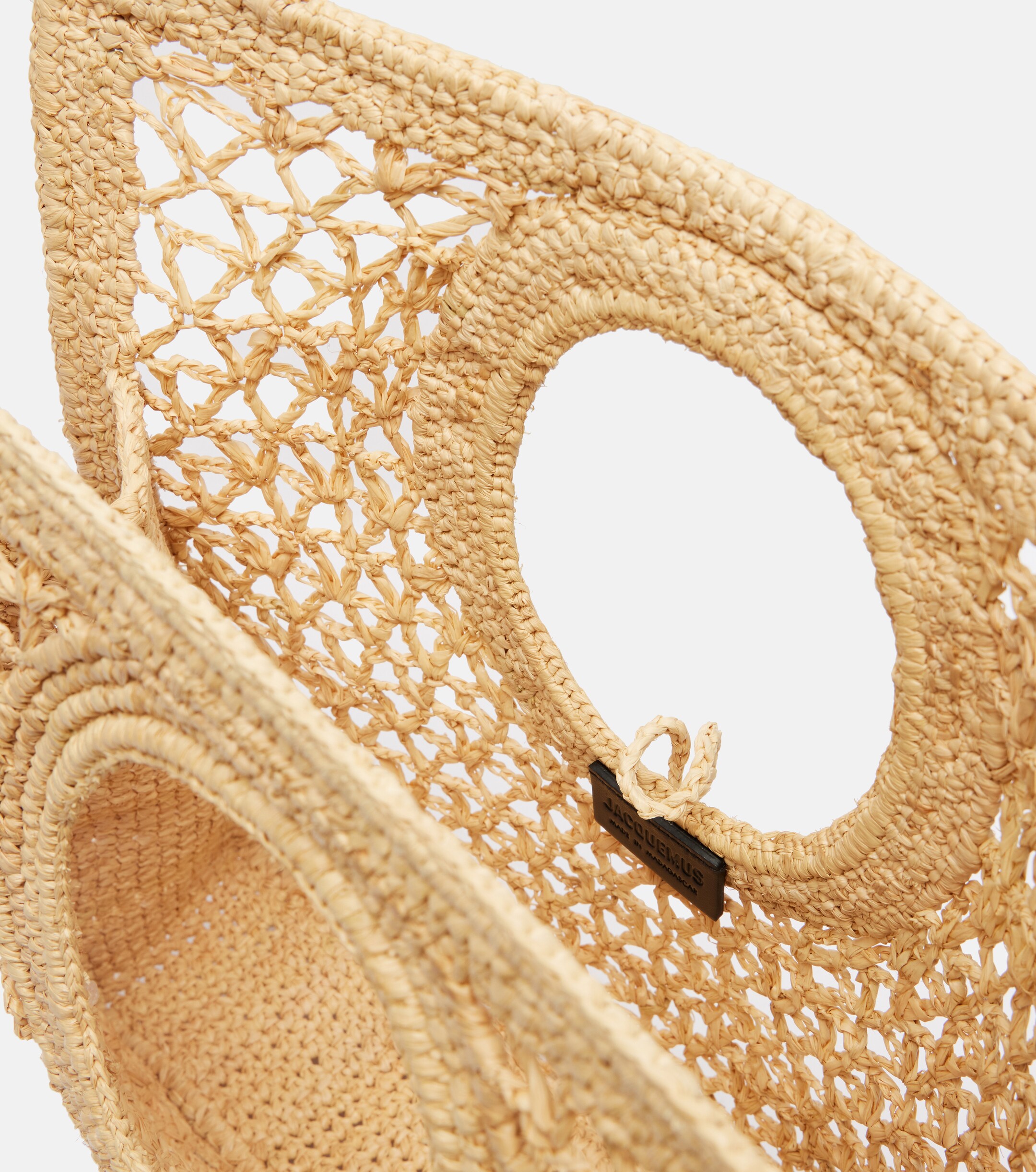 Jacquemus Spiaggia Small raffia top-handle bag
