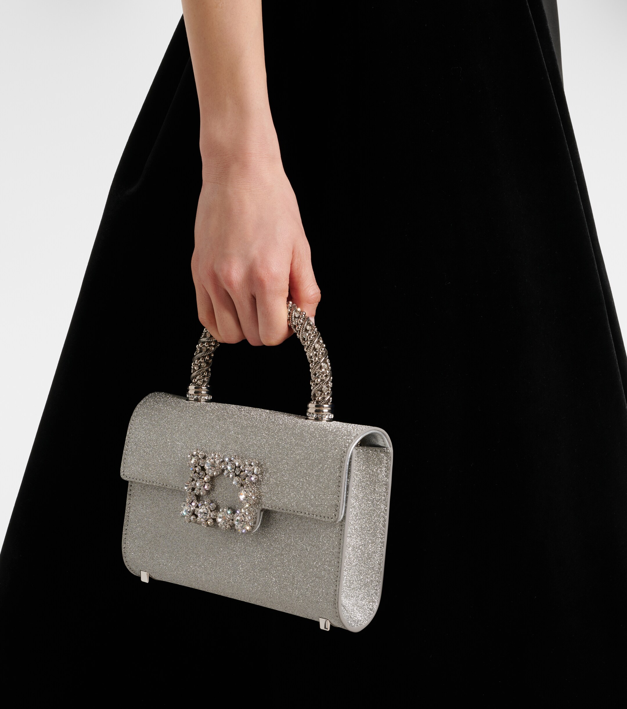 ROGER VIVIER Jewel Efflorescence Mini glitter tote bag