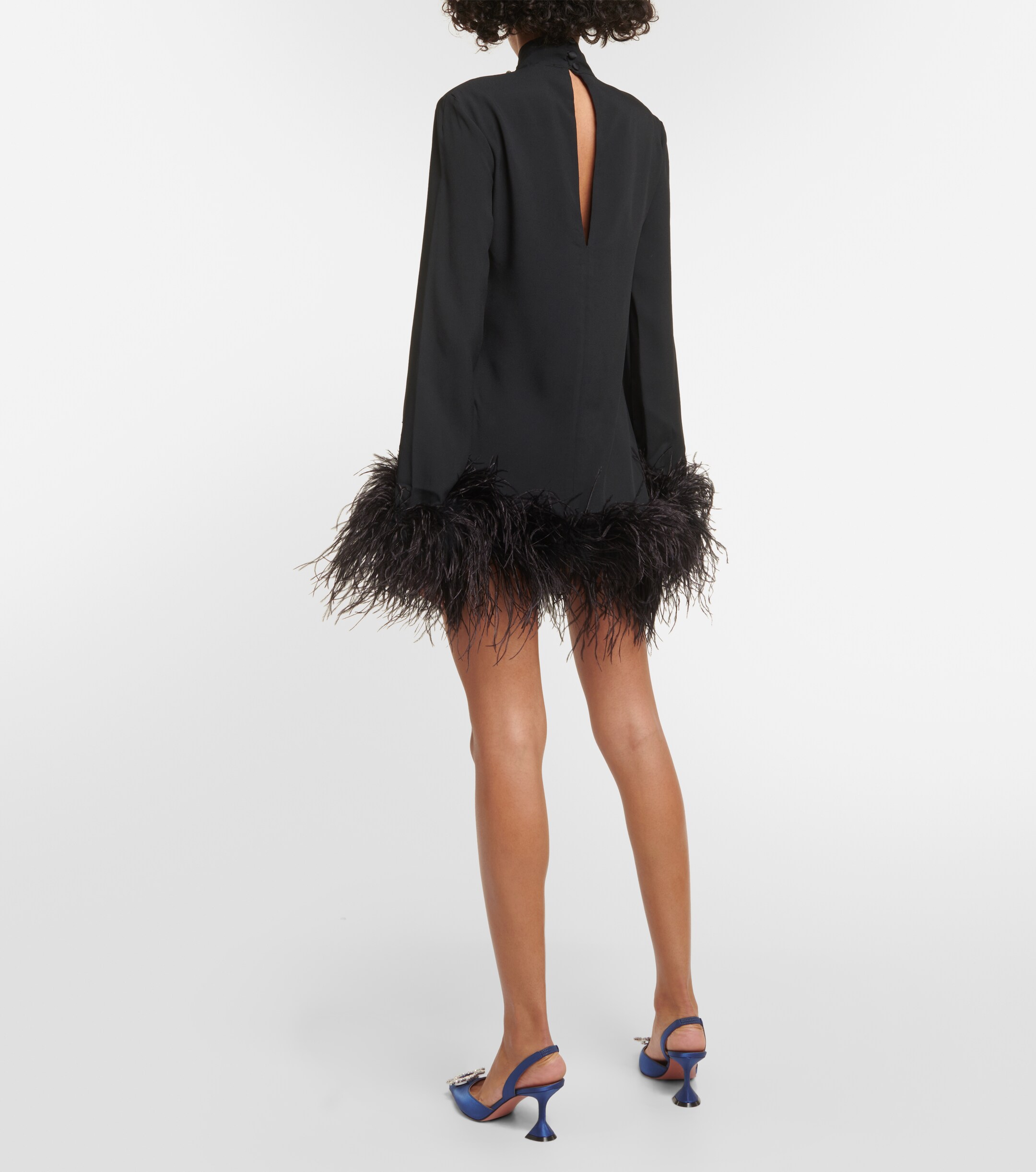 Taller Marmo Piccolo Ubud feather-trimmed minidress