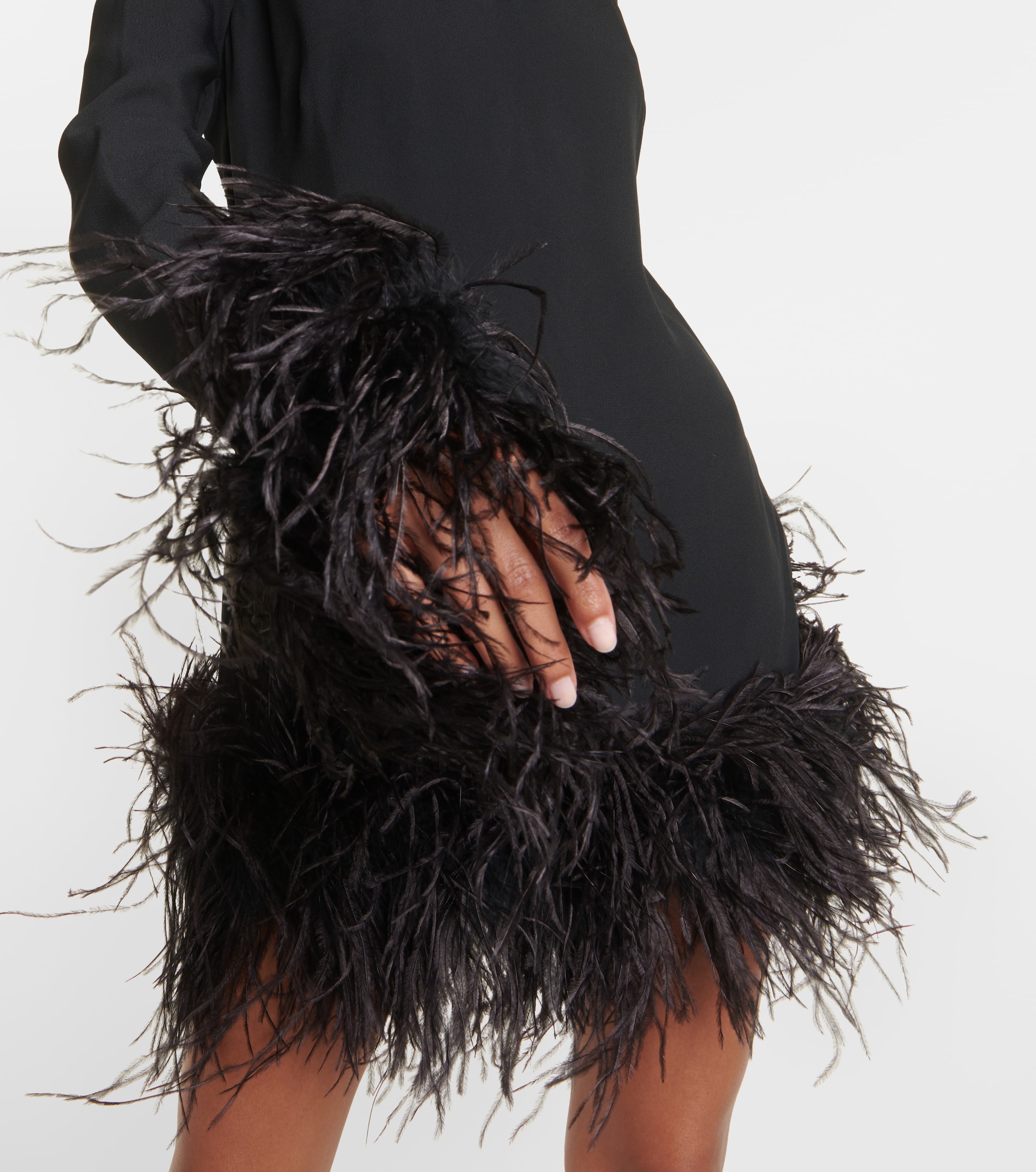 Taller Marmo Piccolo Ubud feather-trimmed minidress