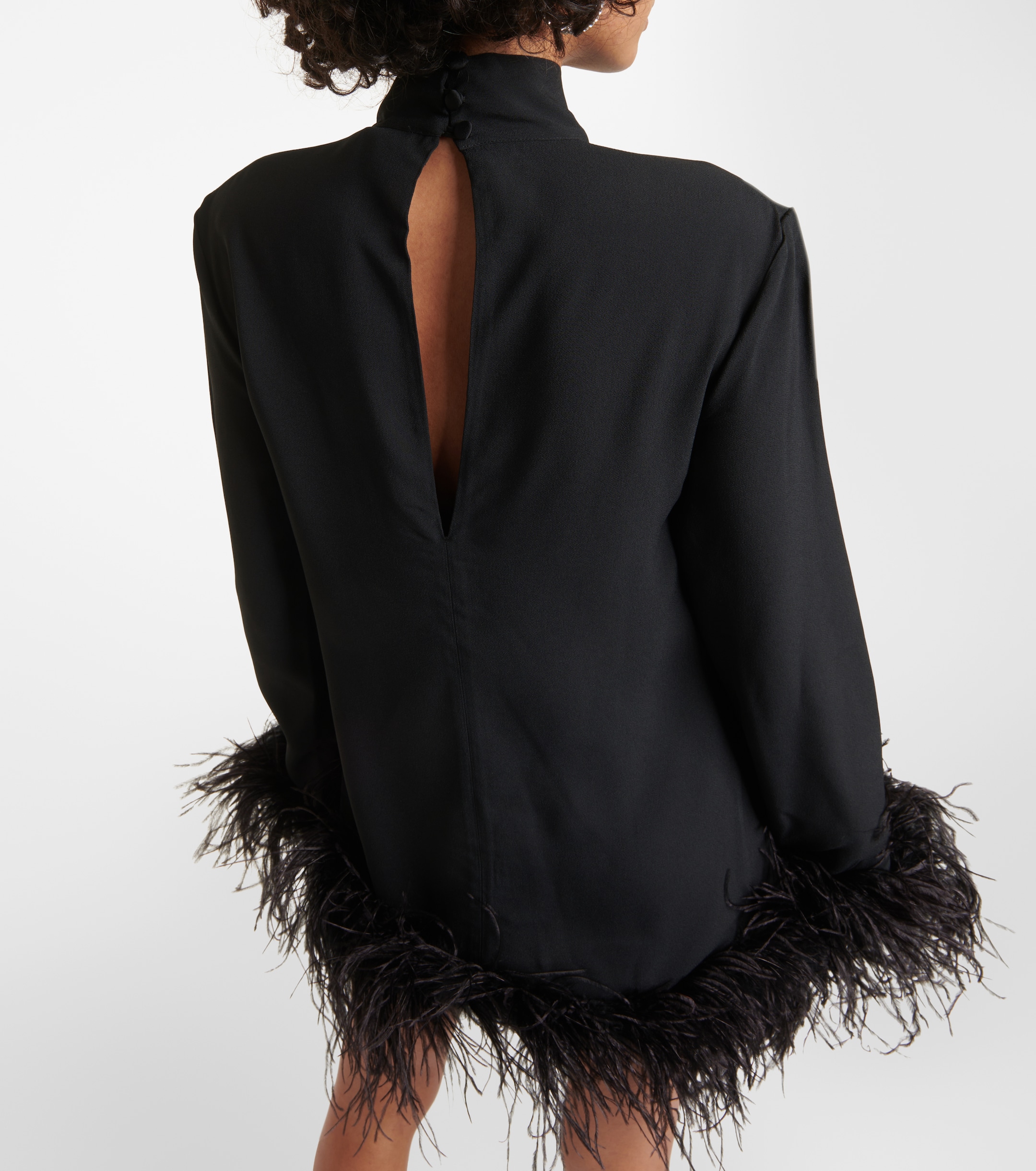 Taller Marmo Piccolo Ubud feather-trimmed minidress