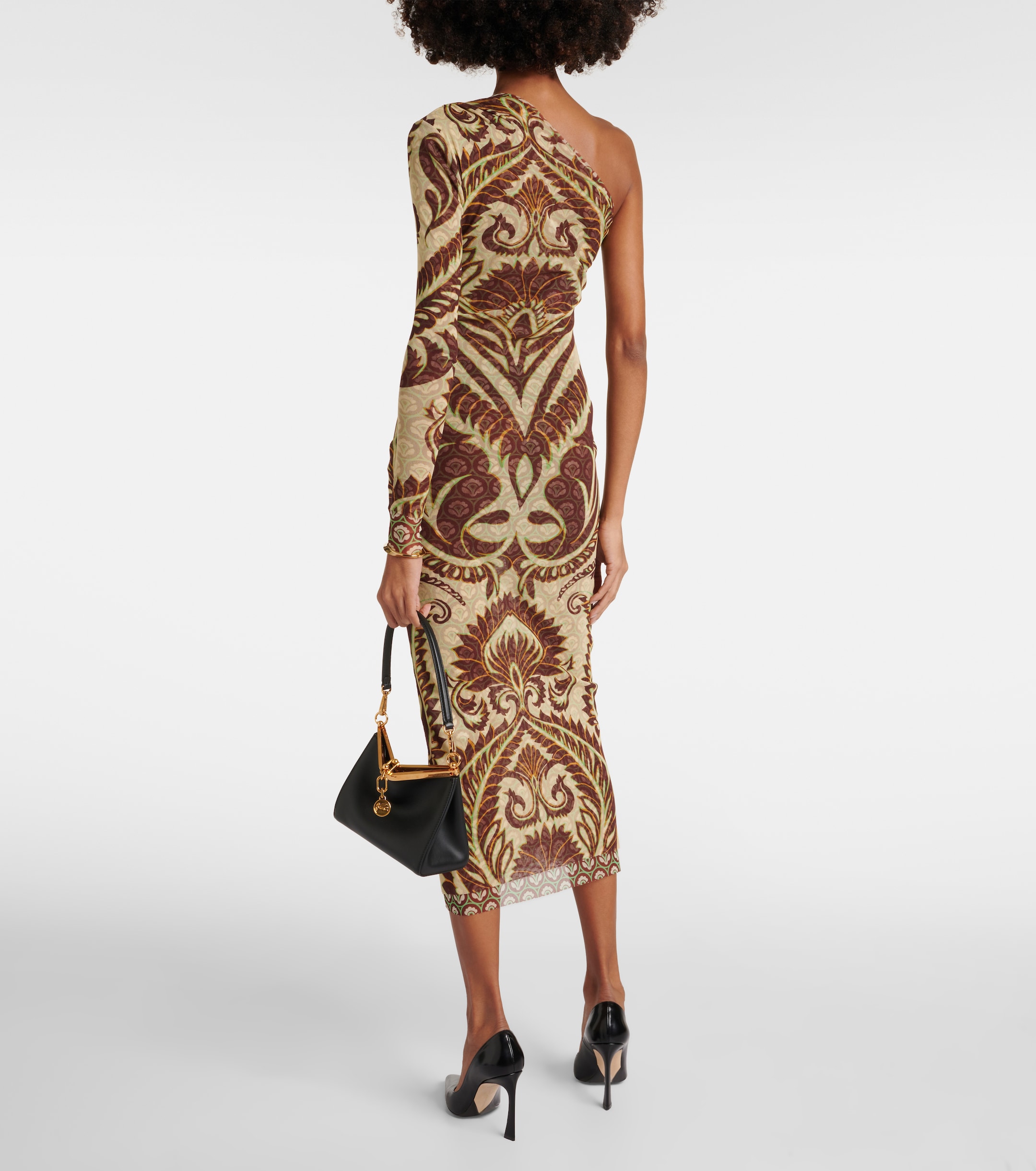 Etro One-shoulder printed midi dress