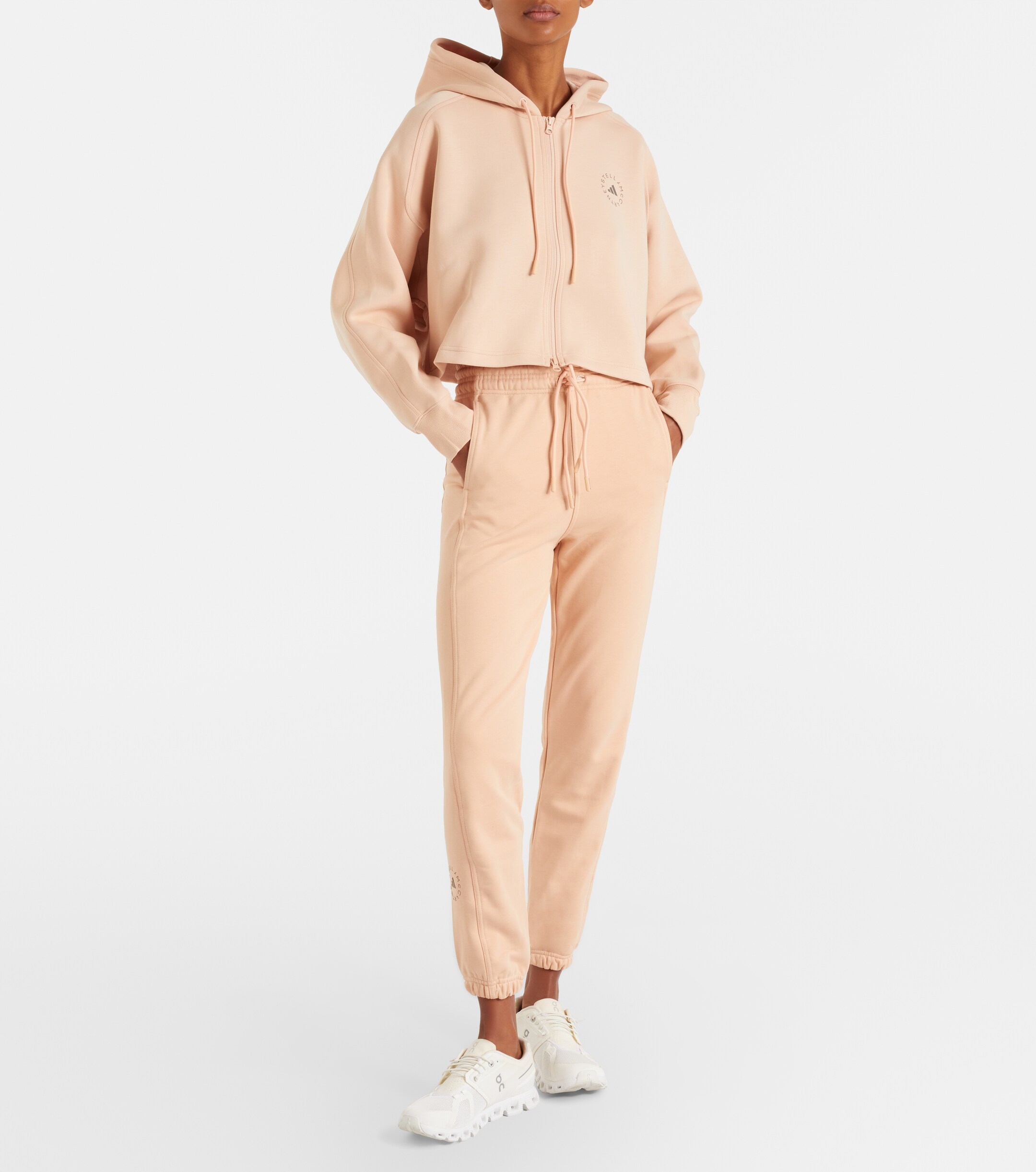 adidas by Stella McCartney Adidas by Stella McCartney Cropped cotton-blend hoodie