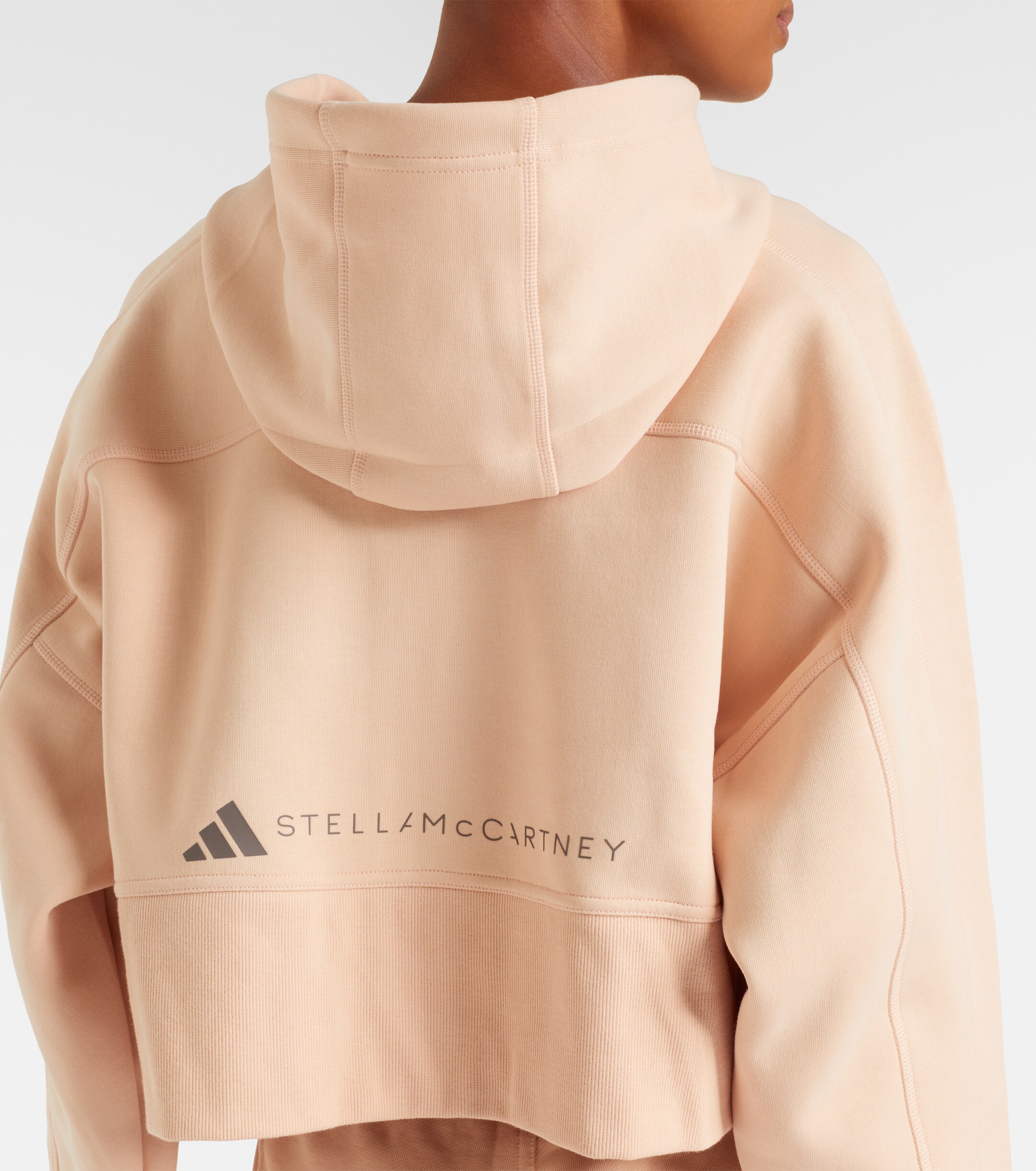 adidas by Stella McCartney Adidas by Stella McCartney Cropped cotton-blend hoodie
