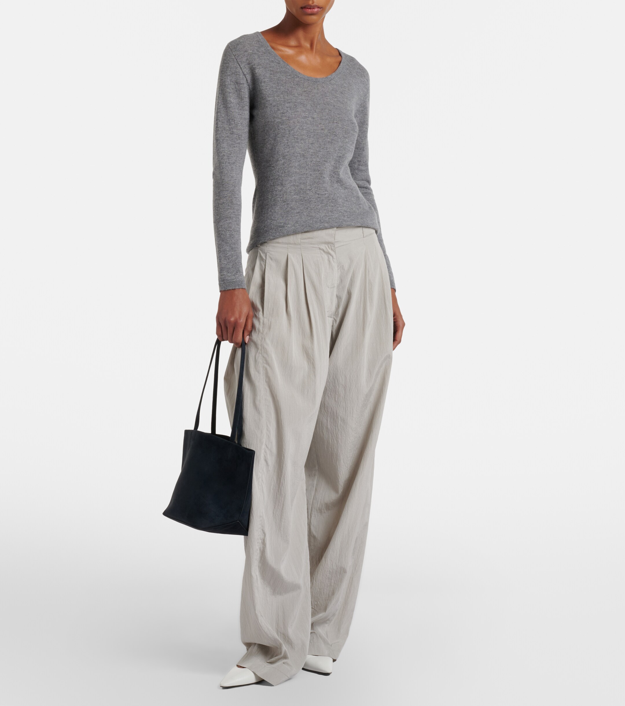 The Row Park Edge Medium suede tote bag