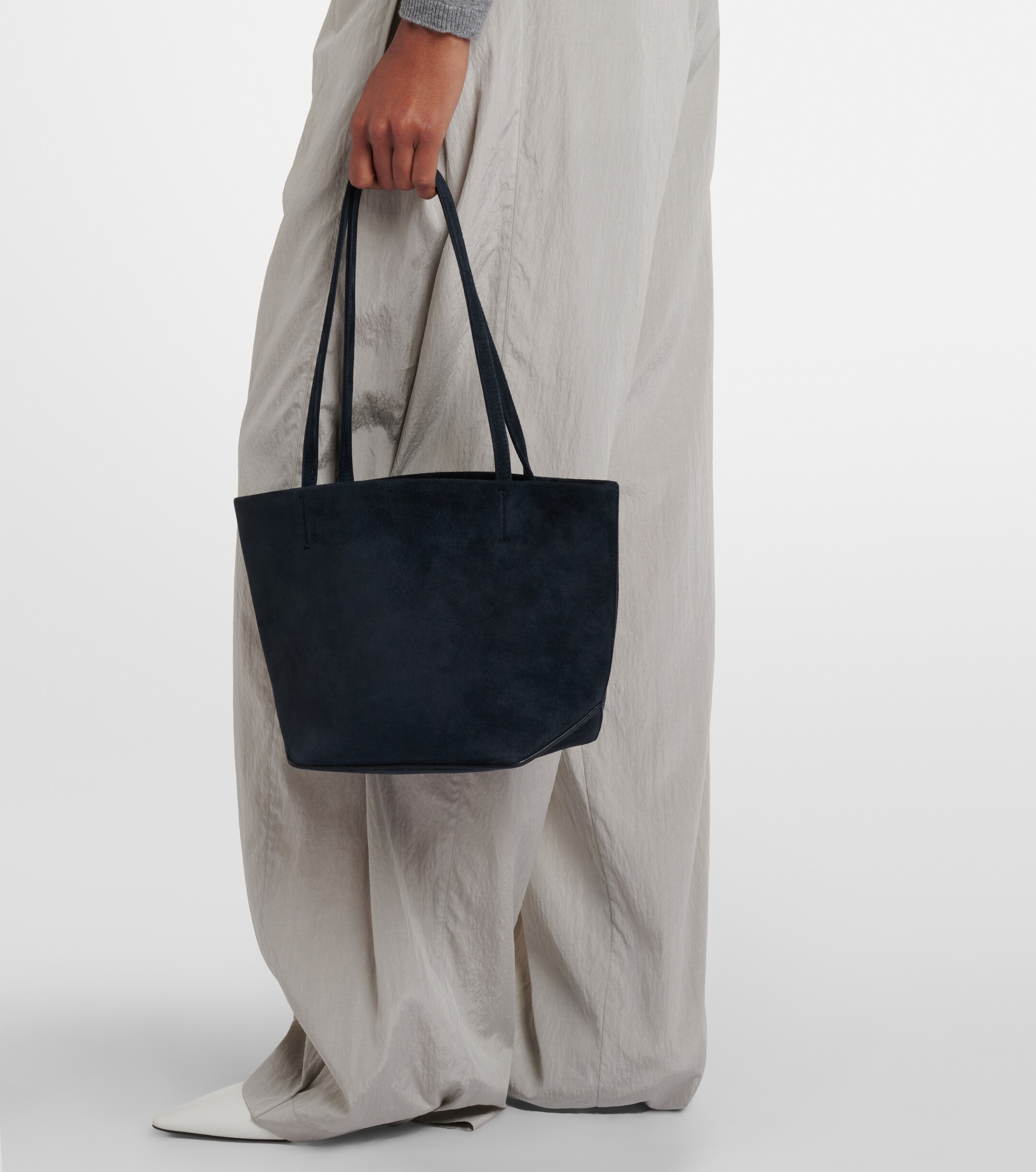 The Row Park Edge Medium suede tote bag