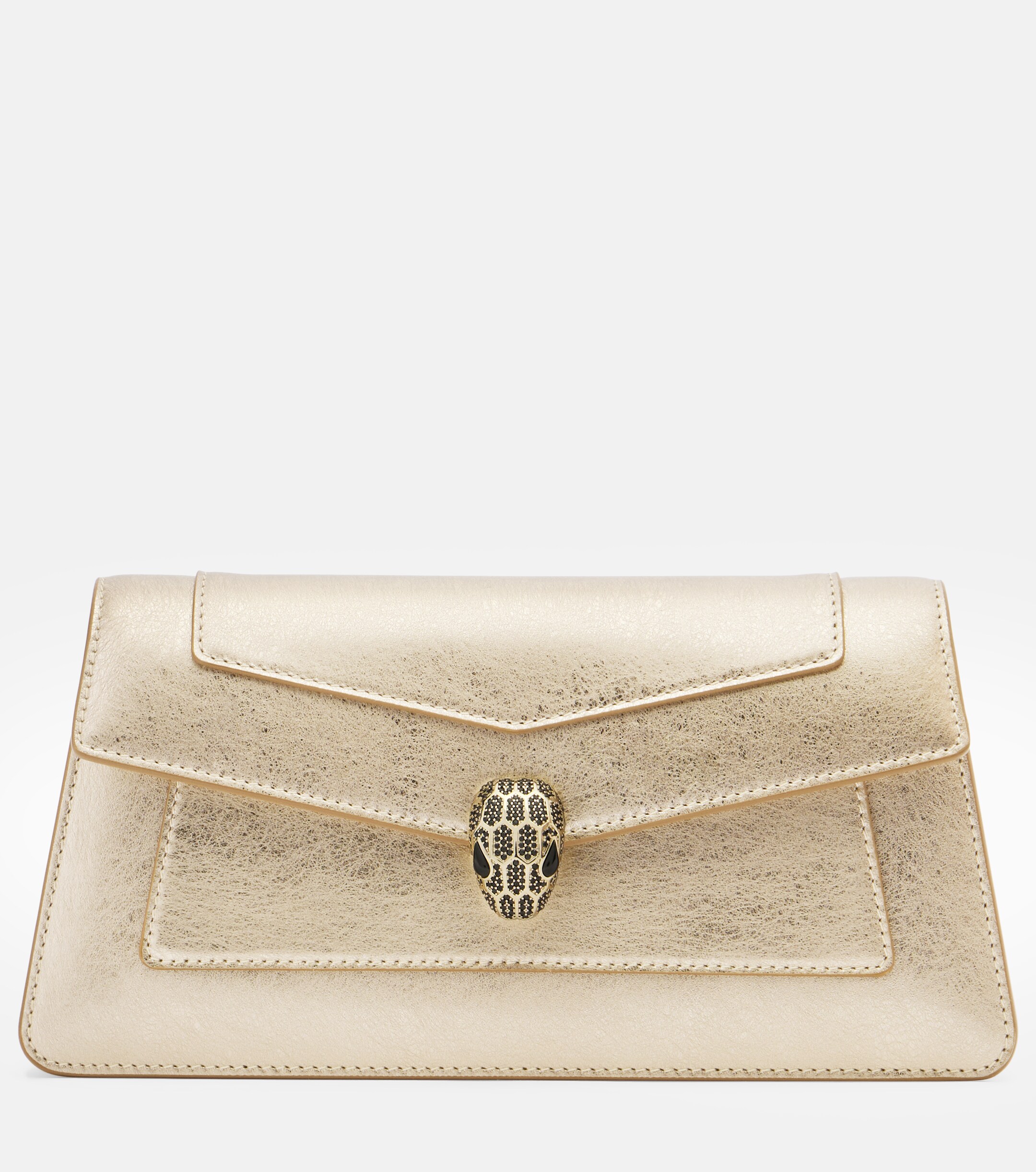 Bvlgari Serpenti Forever metallic leather clutch