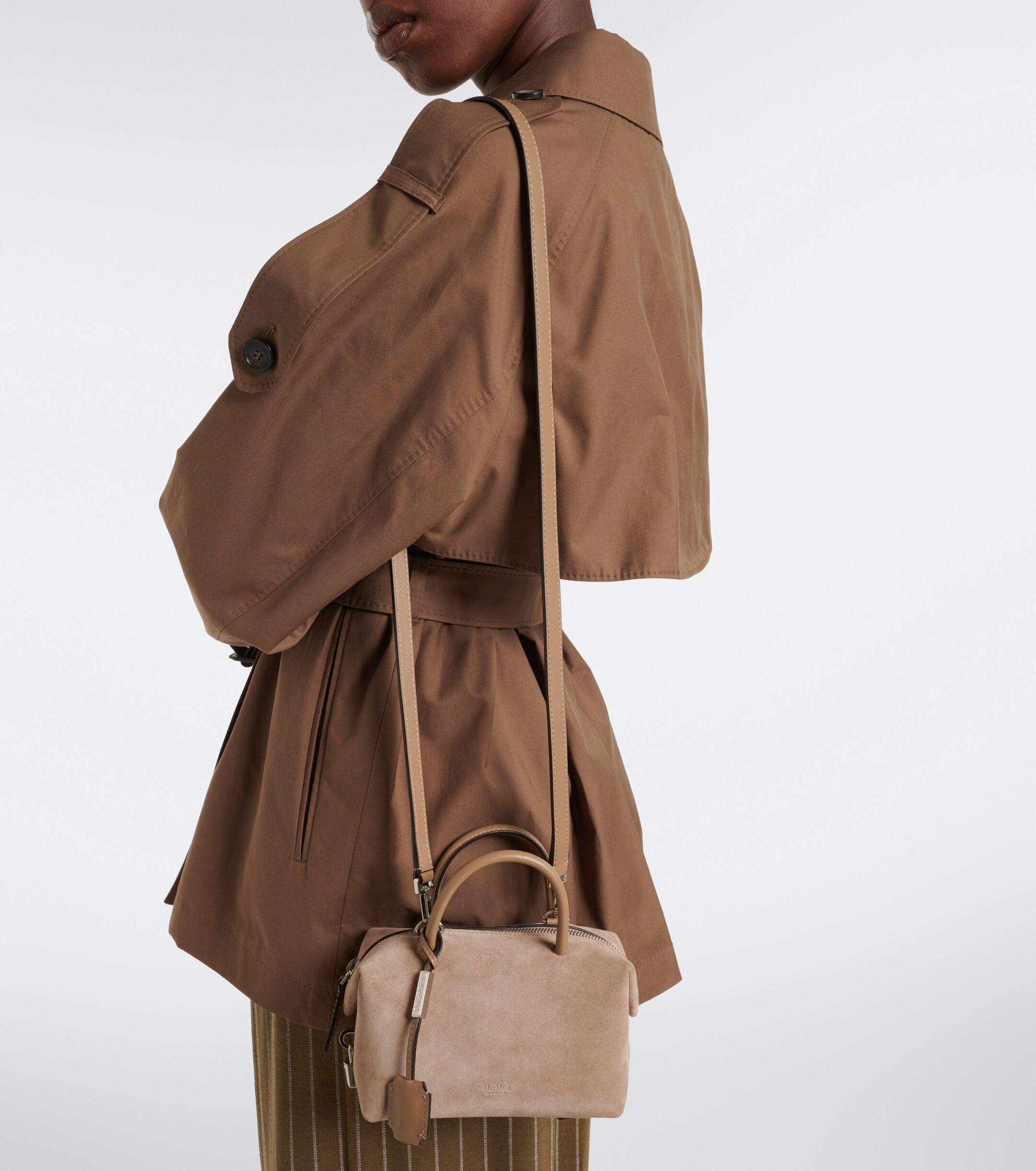 Max Mara Small suede top-handle bag