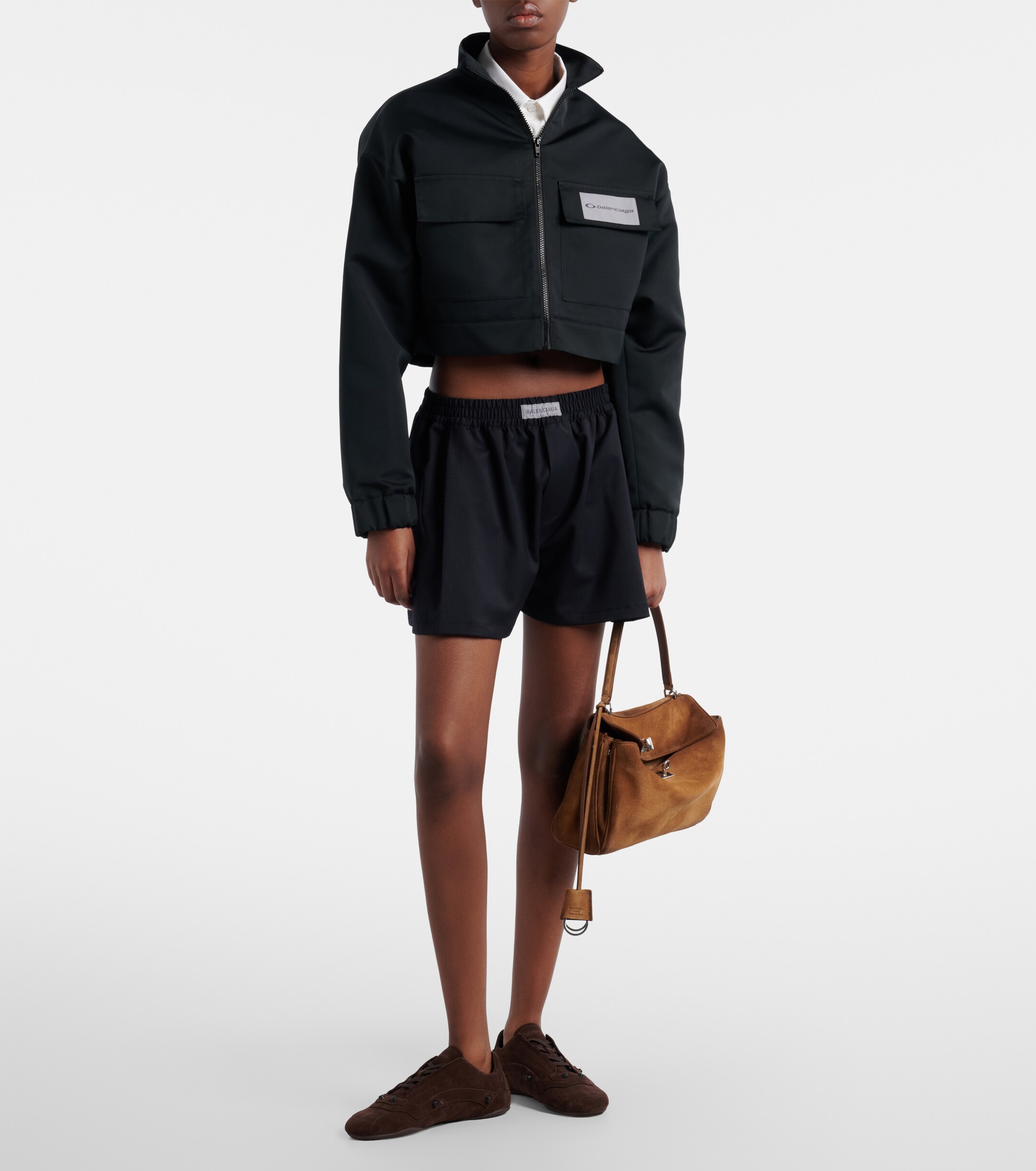 Balenciaga Rodeo Small suede top-handle bag