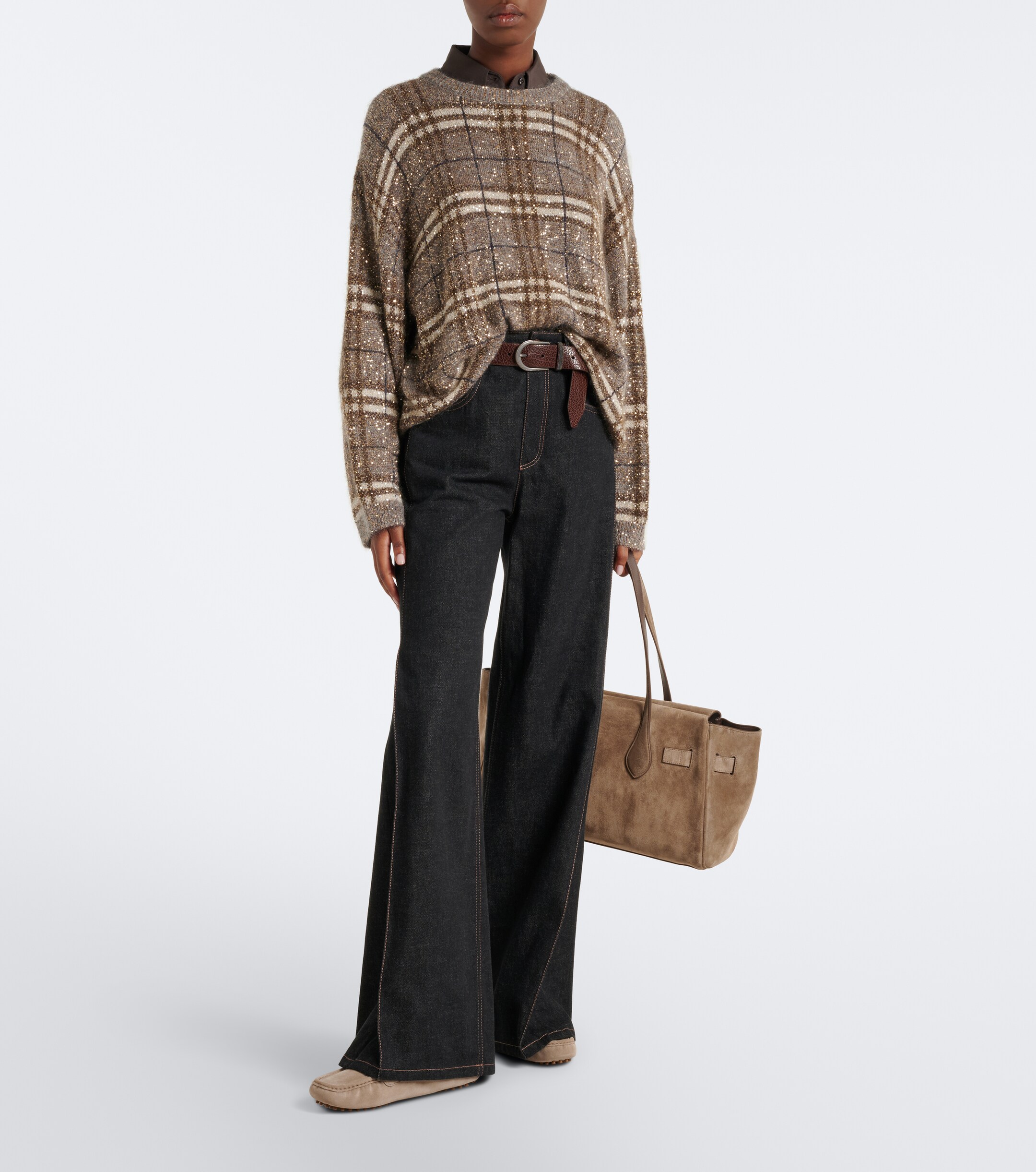 Brunello Cucinelli Brunello Cucinelli Monili shearling-lined suede boat shoes