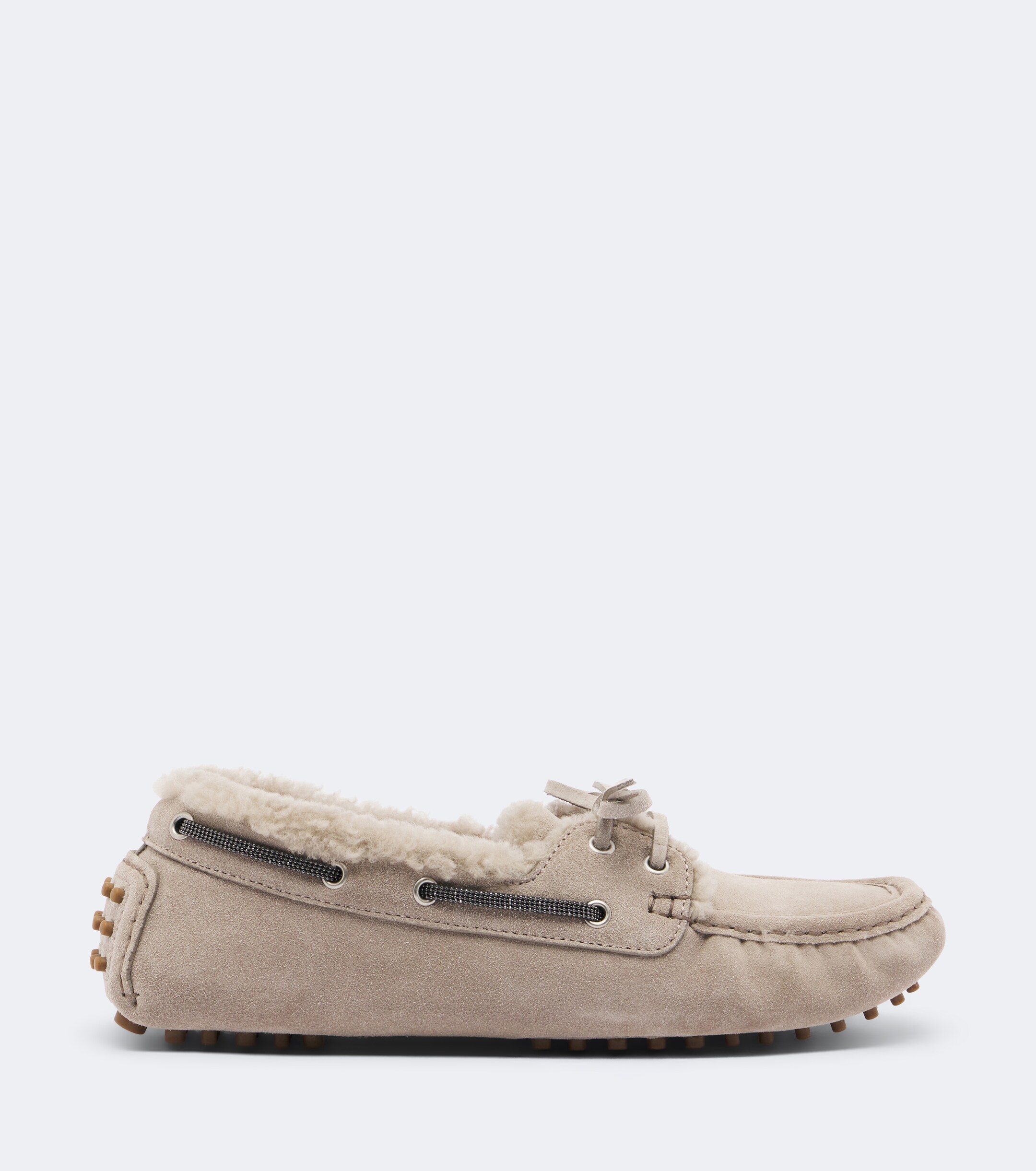 Brunello Cucinelli Brunello Cucinelli Monili shearling-lined suede boat shoes
