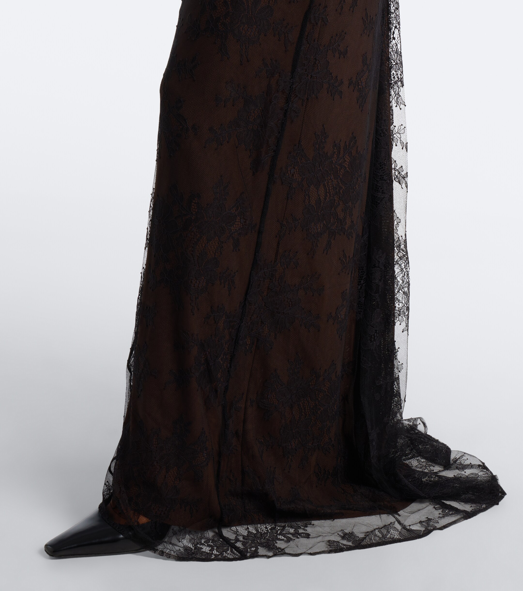 DE LA VALI De La Vali Amora gathered open-back lace tulle gown