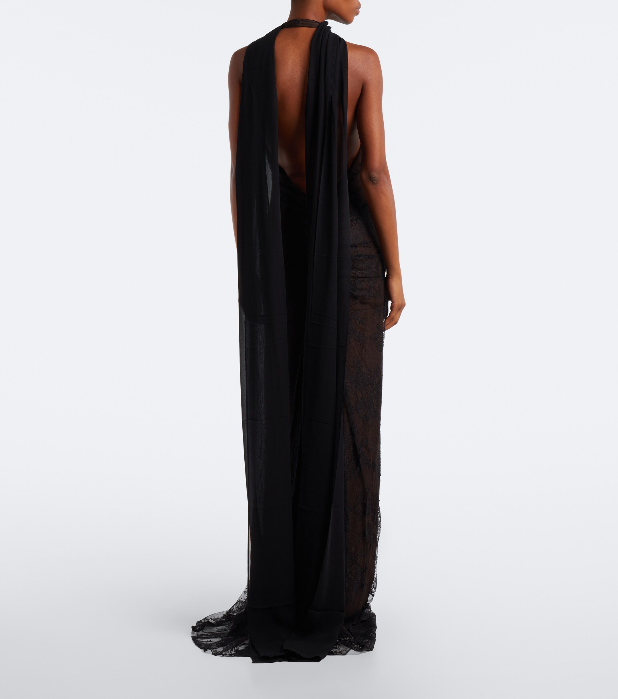 DE LA VALI De La Vali Amora gathered open-back lace tulle gown