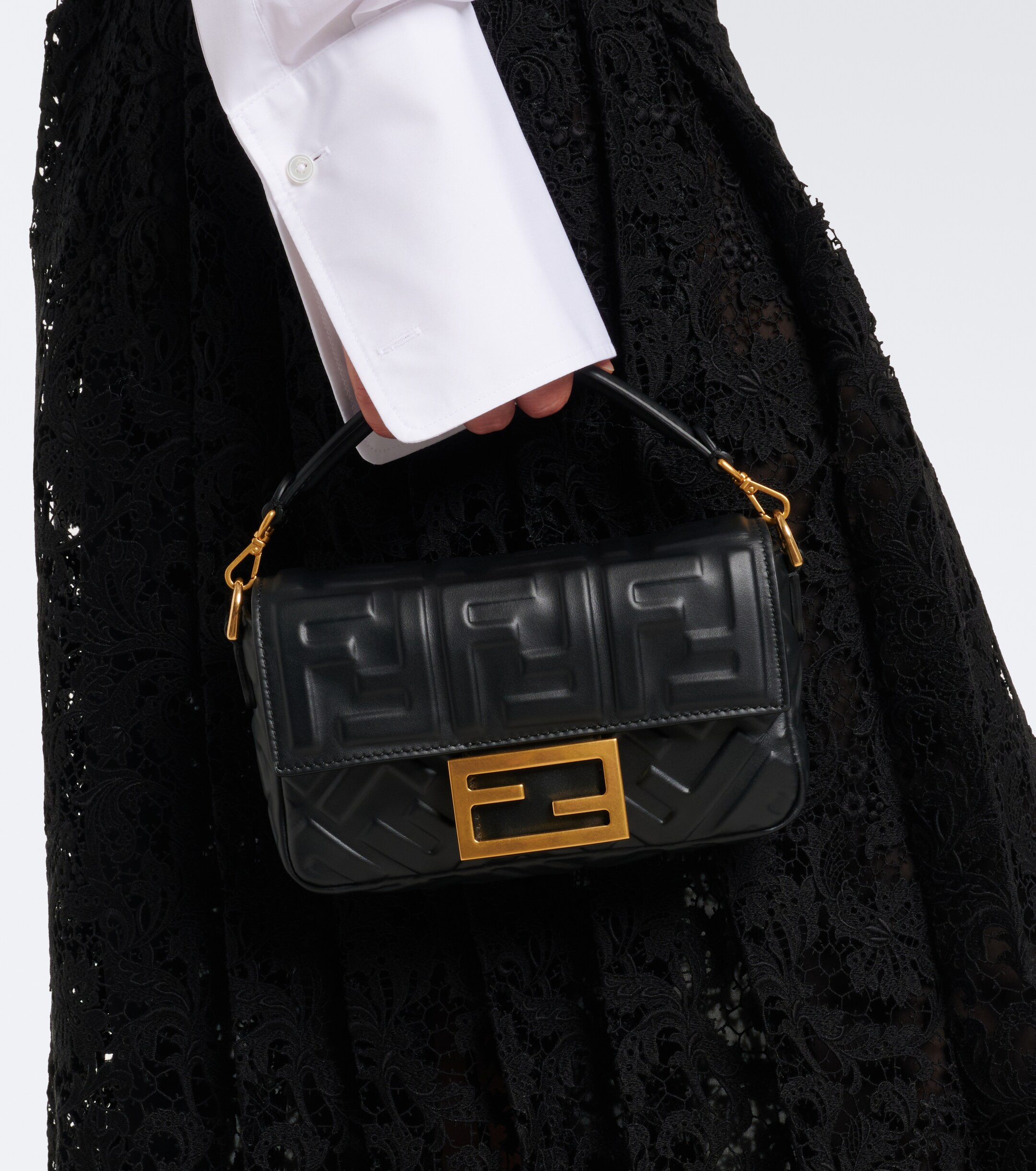 Fendi Fendi Baguette Mini leather top-handle bag