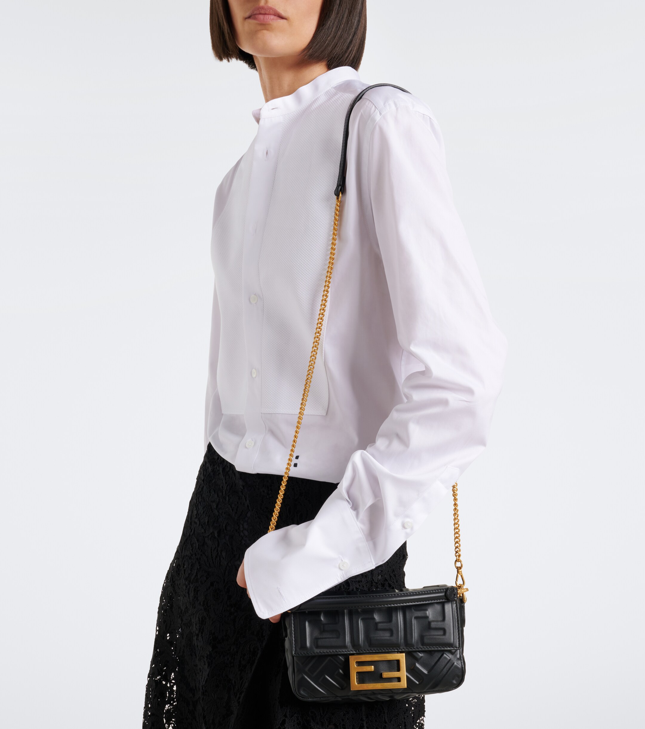Fendi Fendi Baguette Mini leather top-handle bag