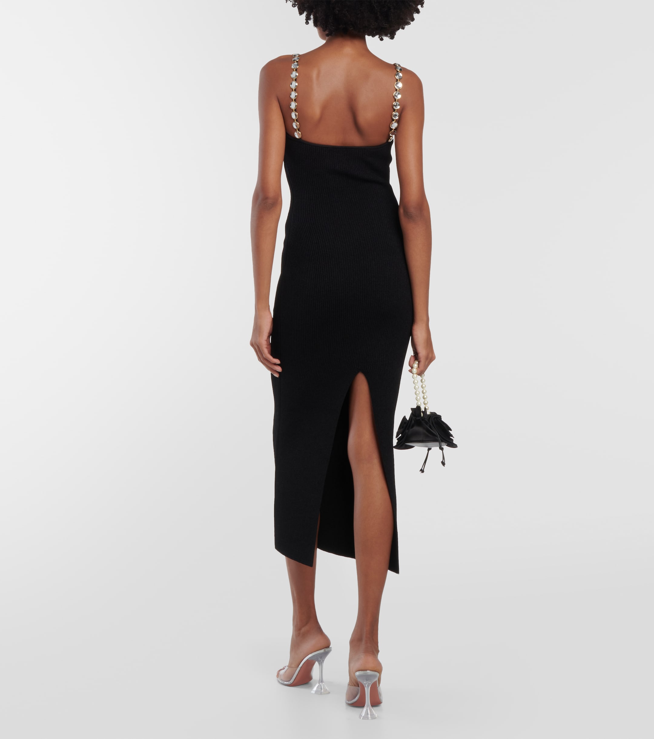 Galvan - Globe Chain Wave ribbed-knit midi dress | Plush Galvan - Globe Chain Wave ribbed-knit midi dress | Plush