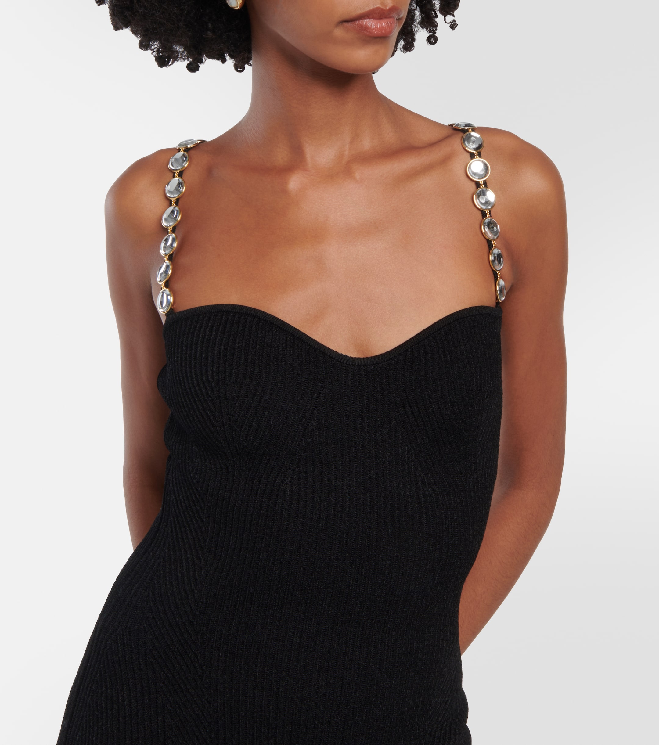 Galvan - Globe Chain Wave ribbed-knit midi dress | Plush