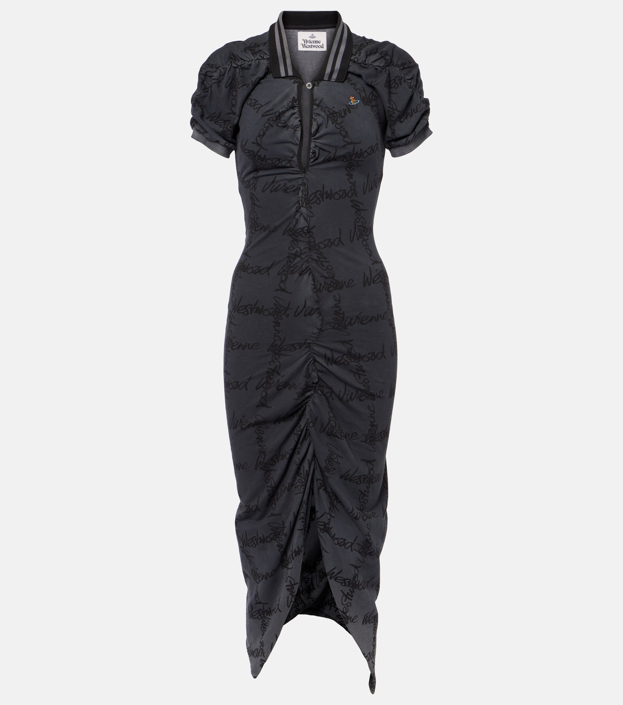 Vivienne Westwood - Pulling gathered cotton piqu midi dress | Plush