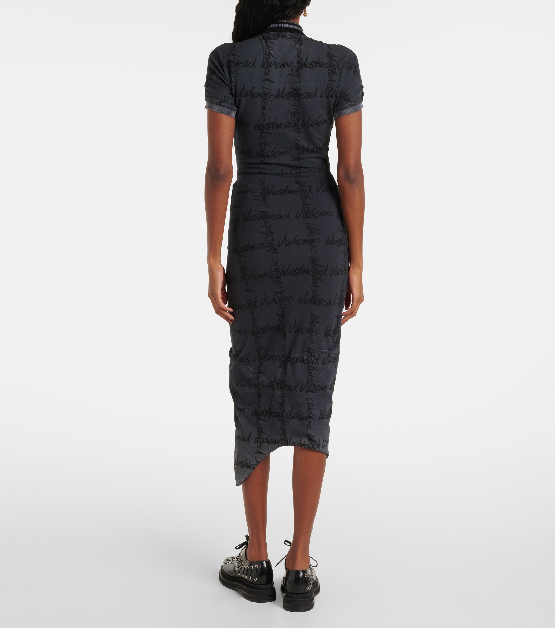 Vivienne Westwood - Pulling gathered cotton piqu midi dress | Plush