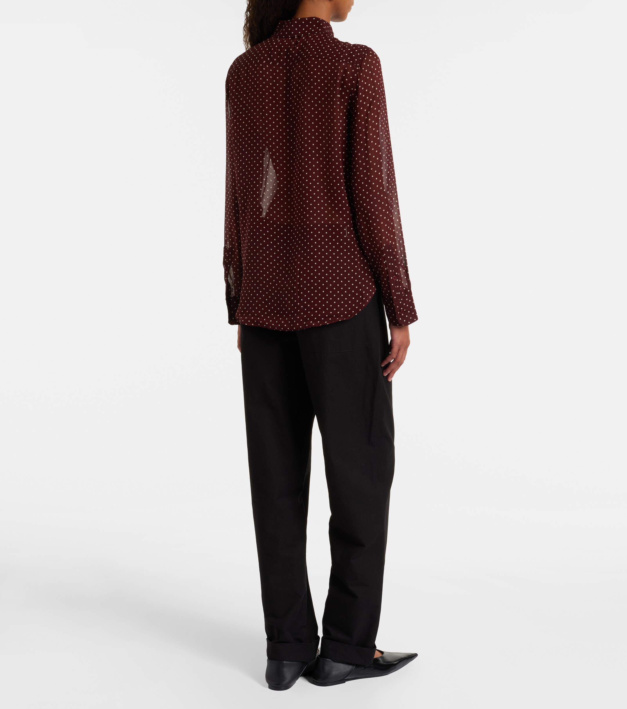 Nili Lotan Gaia polka-dot silk shirt