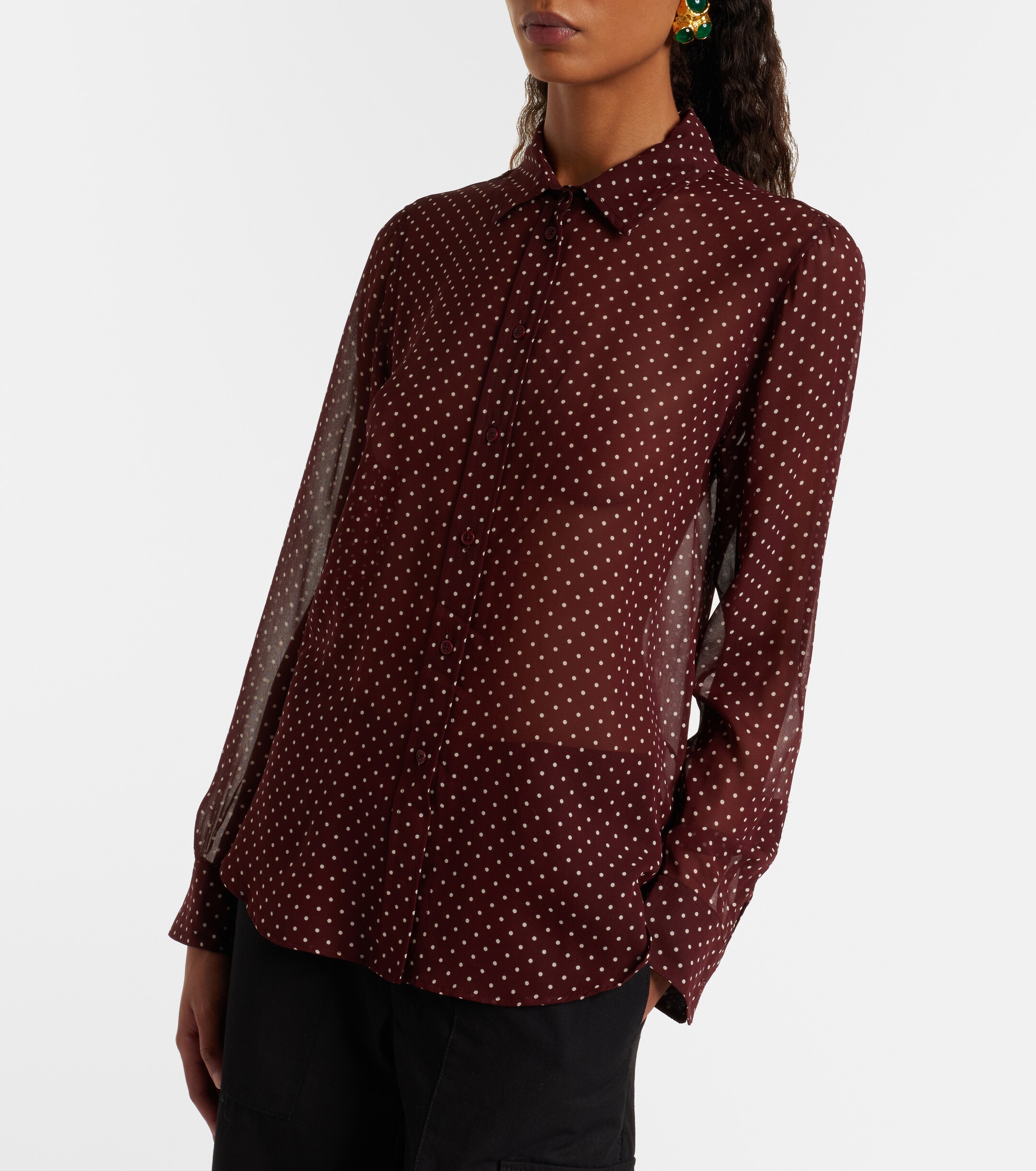 Nili Lotan Gaia polka-dot silk shirt