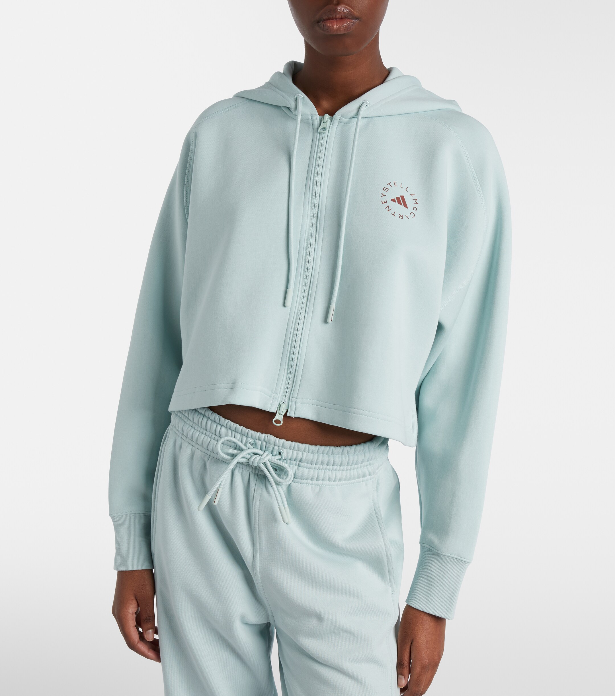 adidas by Stella McCartney Adidas by Stella McCartney aSMC Cro cotton-blend jersey hoodie