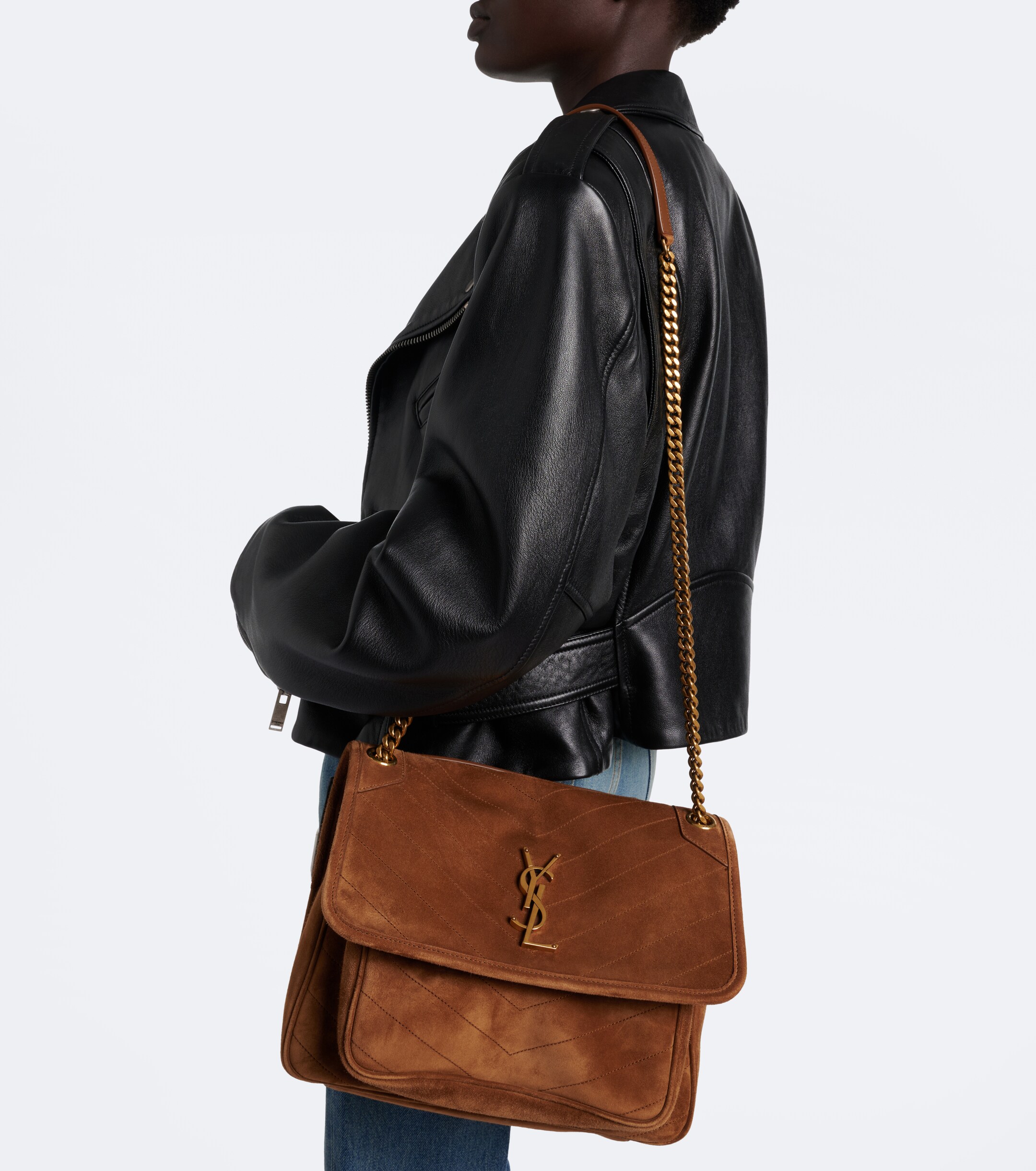 Saint Laurent Niki Medium suede shoulder bag