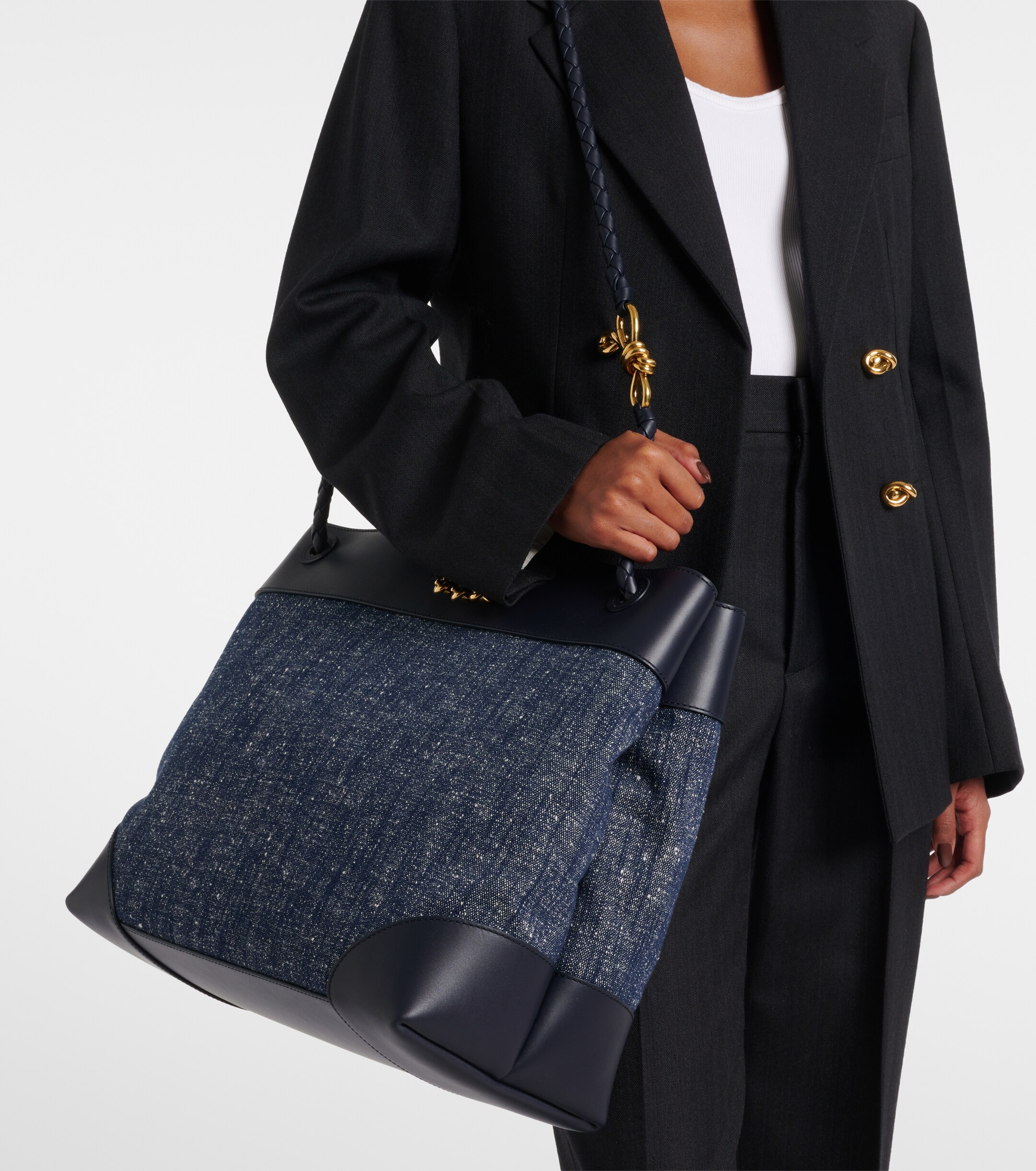 Bottega Veneta Andiamo Large denim tote bag