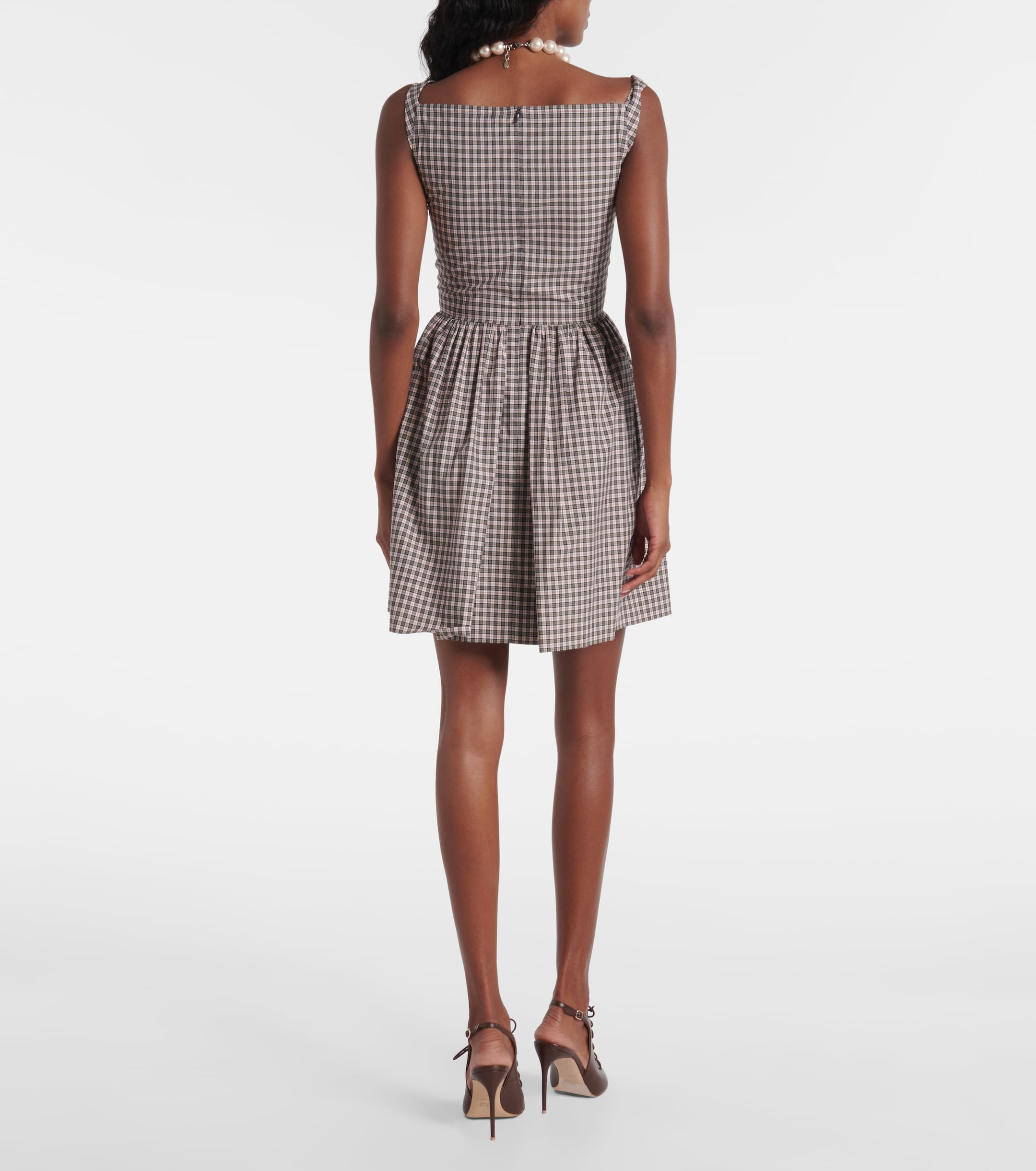 Vivienne Westwood Mini Sunday checked draped cocktail dress