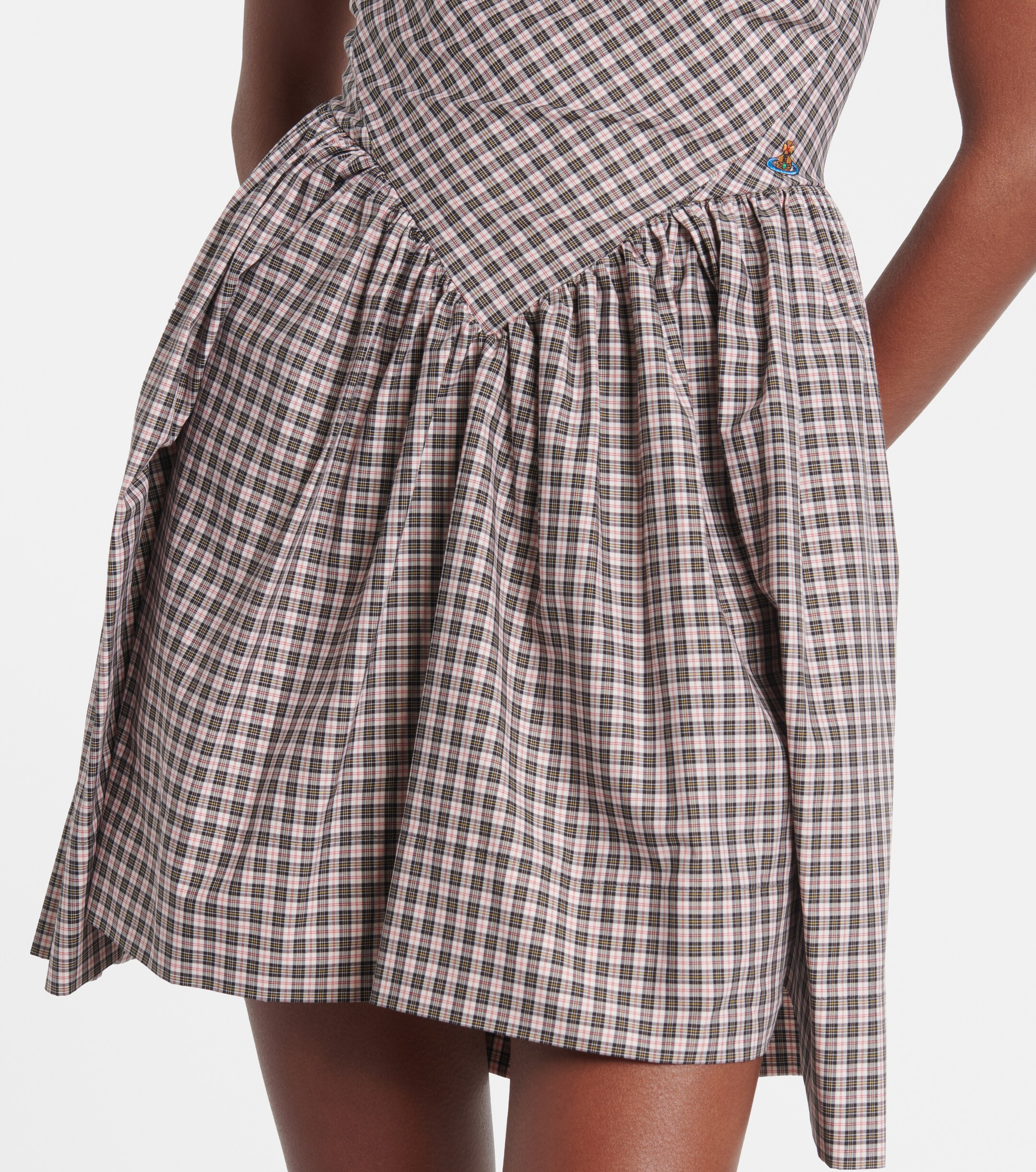Vivienne Westwood Mini Sunday checked draped cocktail dress