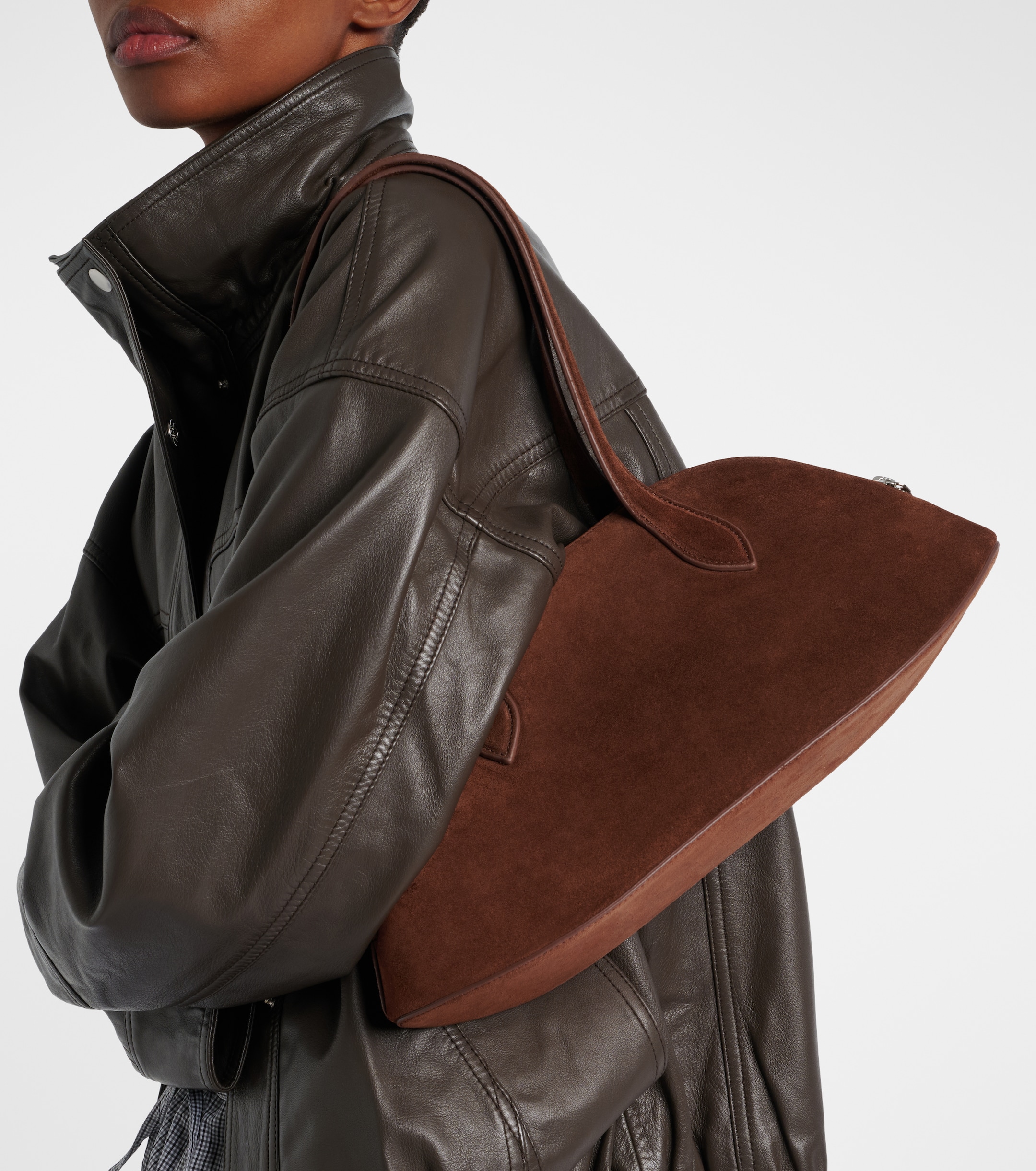 AESTHER EKME Cosmo suede bowling bag thumbnail