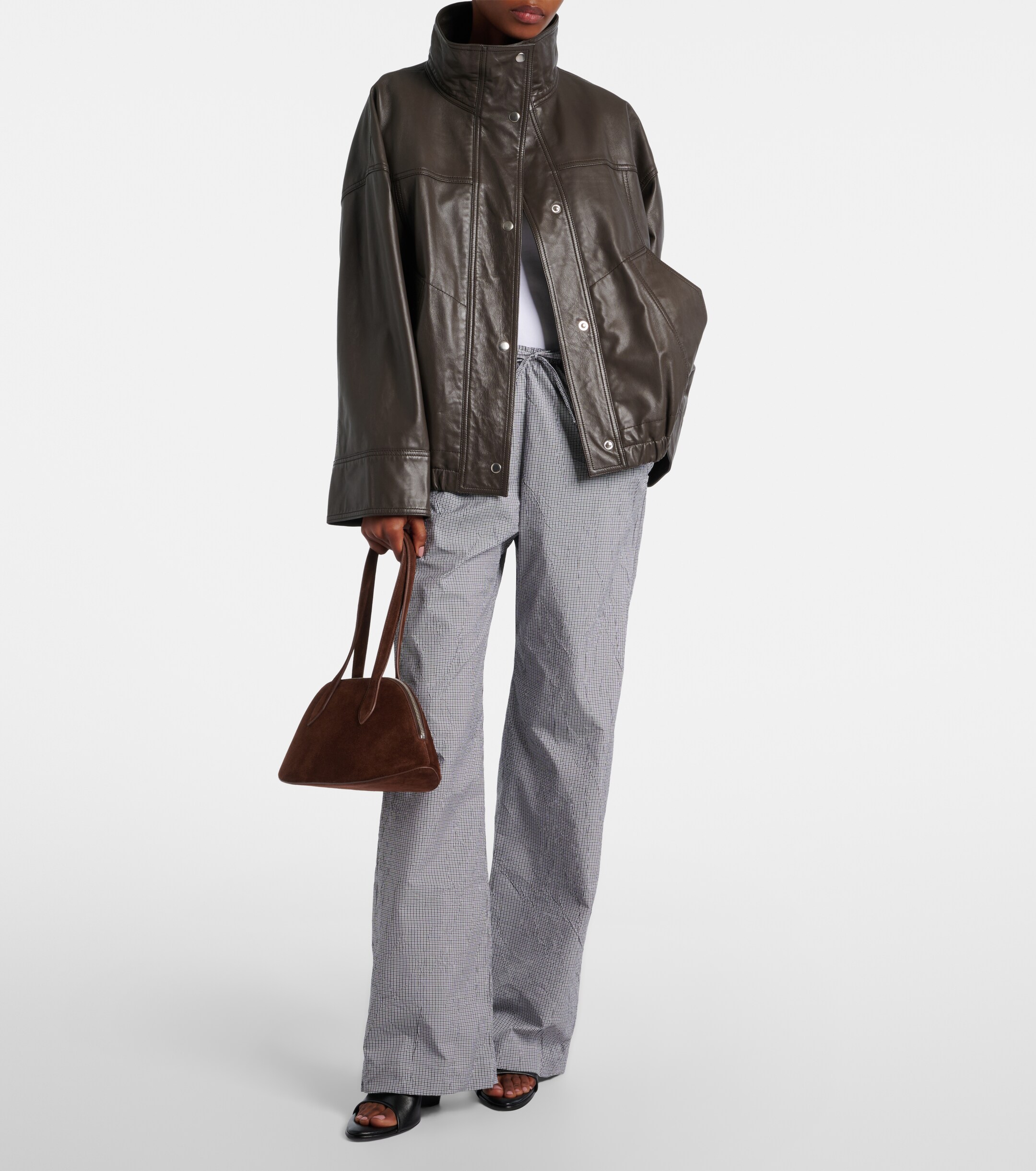 AESTHER EKME Cosmo suede bowling bag thumbnail