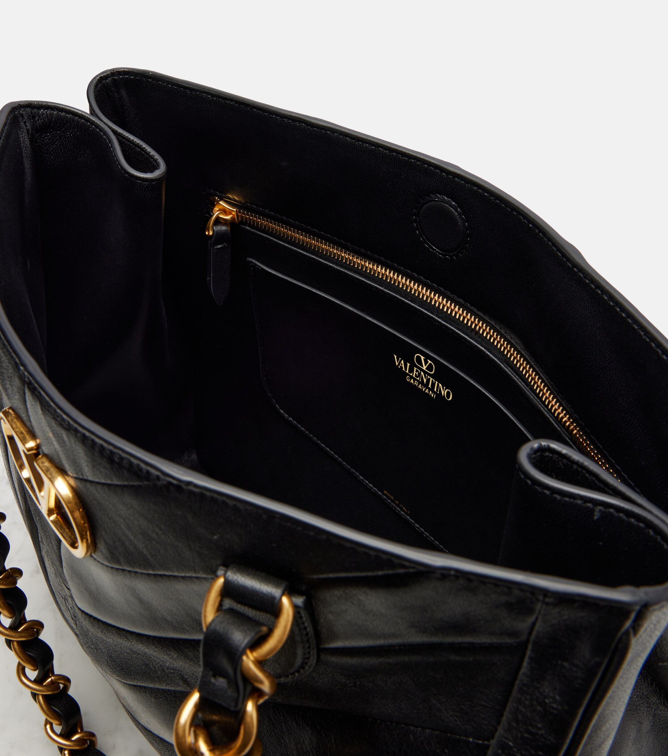 Valentino Garavani Laseine chevron leather tote bag thumbnail