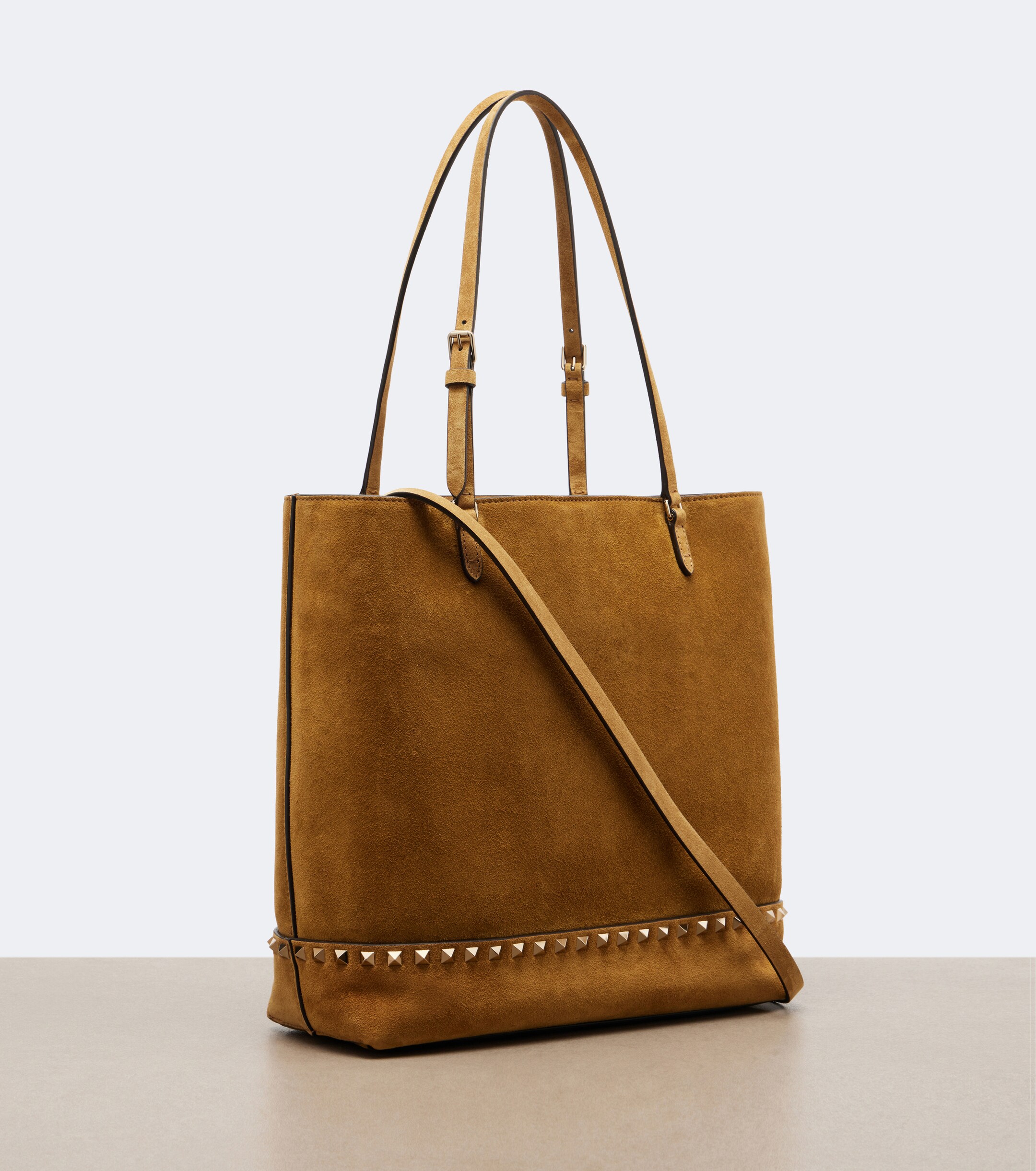 Valentino Garavani Rockstud Medium suede tote bag thumbnail
