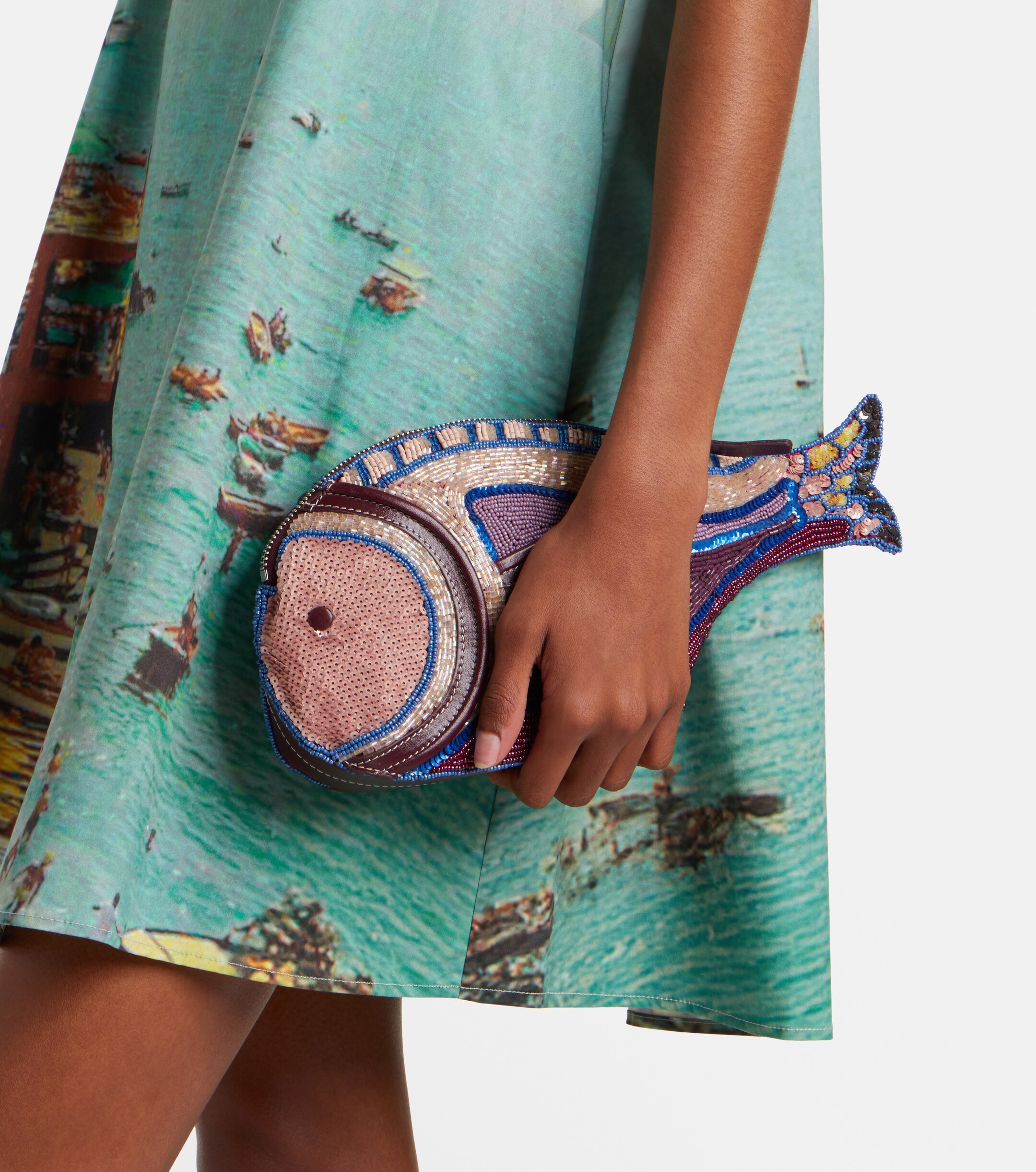 Staud Pesce beaded clutch