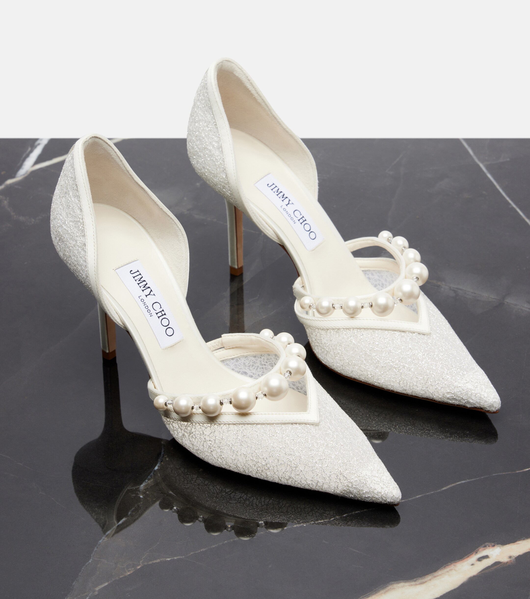 JIMMY CHOO Jimmy Choo Bridal Aurelie glitter pumps