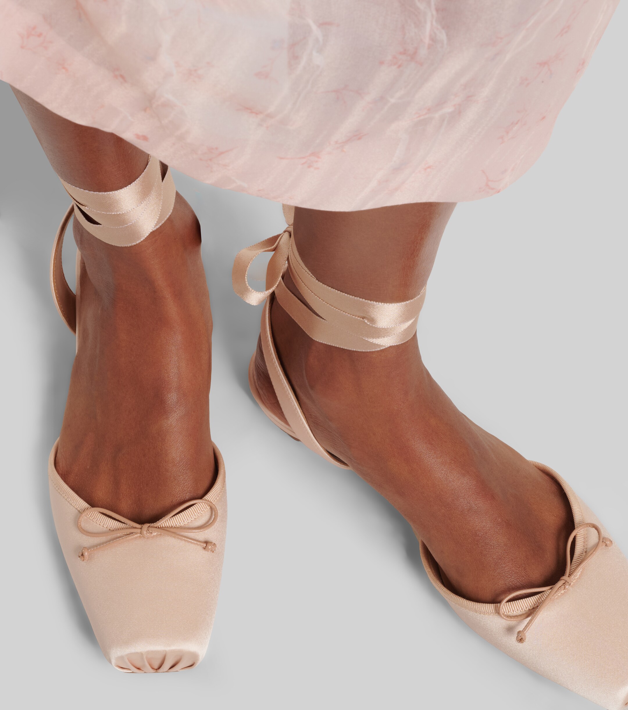 CHRISTIAN LOUBOUTIN Christian Louboutin Cassia Lace Up crêpe satin flats