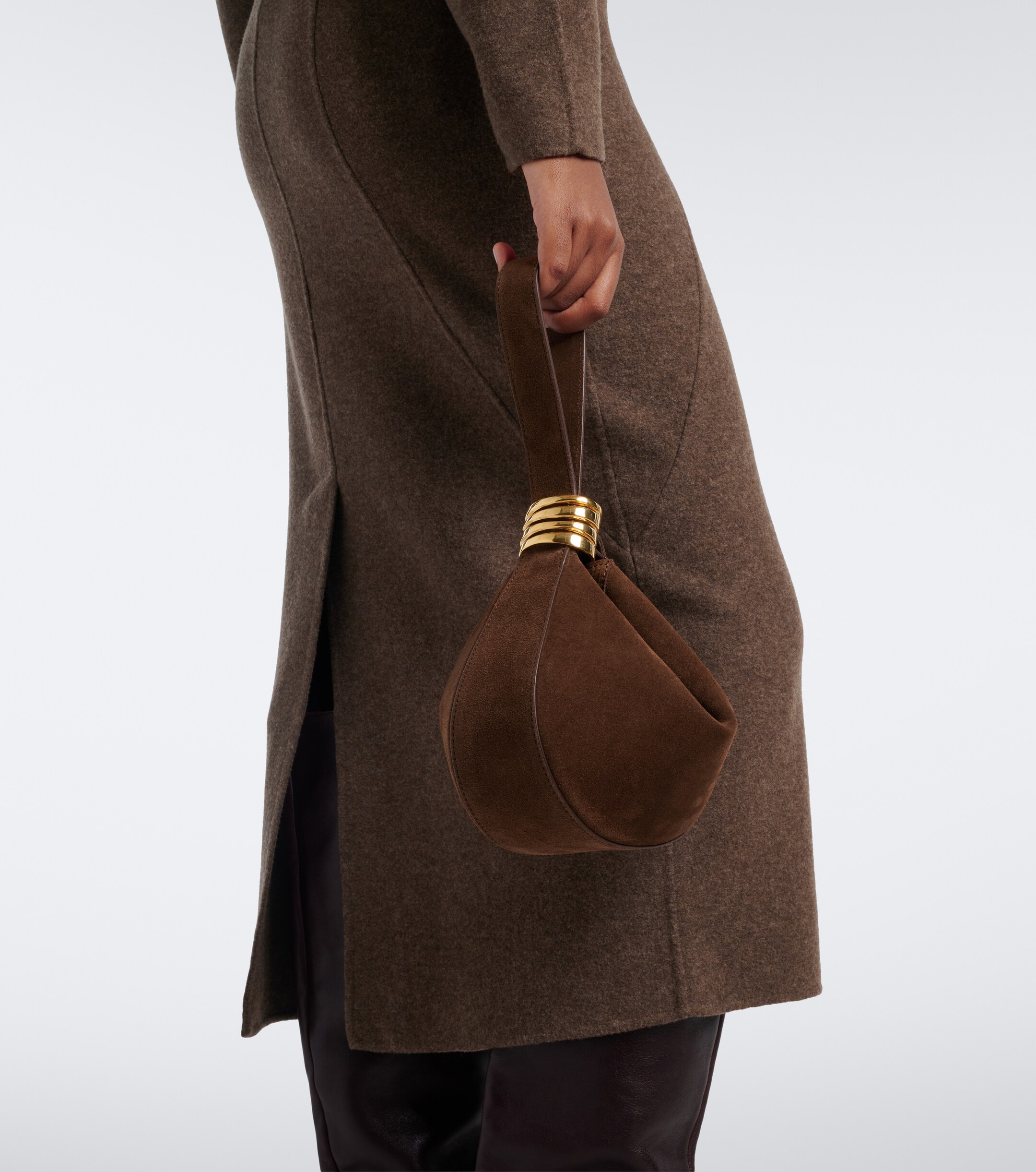 AMANU Amanu Zambia suede top-handle bag