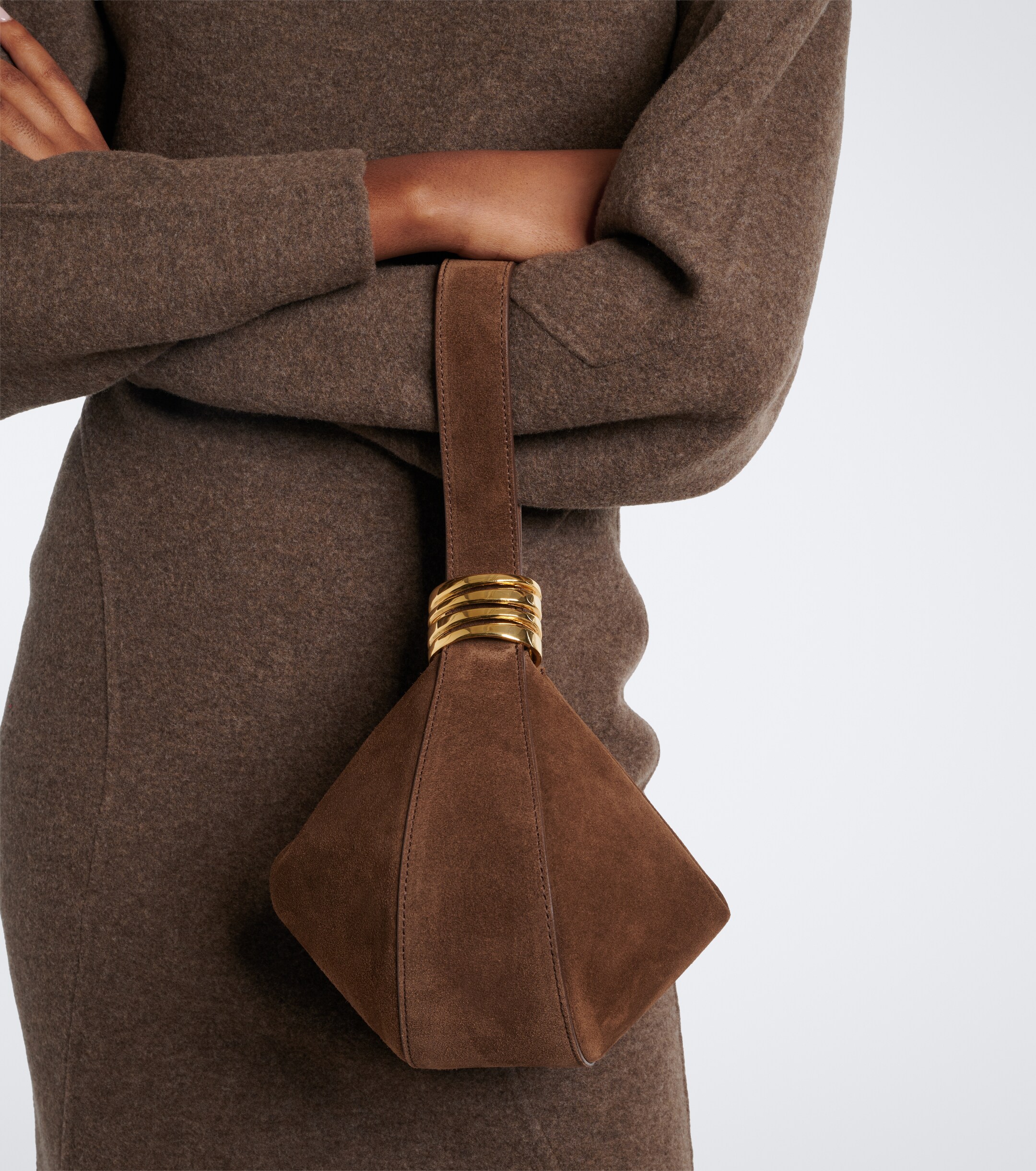 AMANU Amanu Zambia suede top-handle bag
