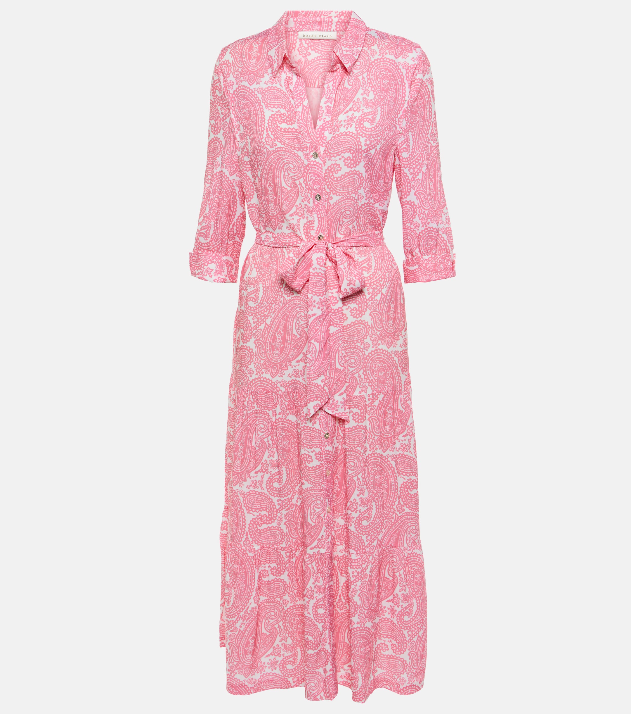 pink paisley shirt dress Juicy Couture Shirt Dress Womens 6 Pink Paisley Print Tunic Knee Length