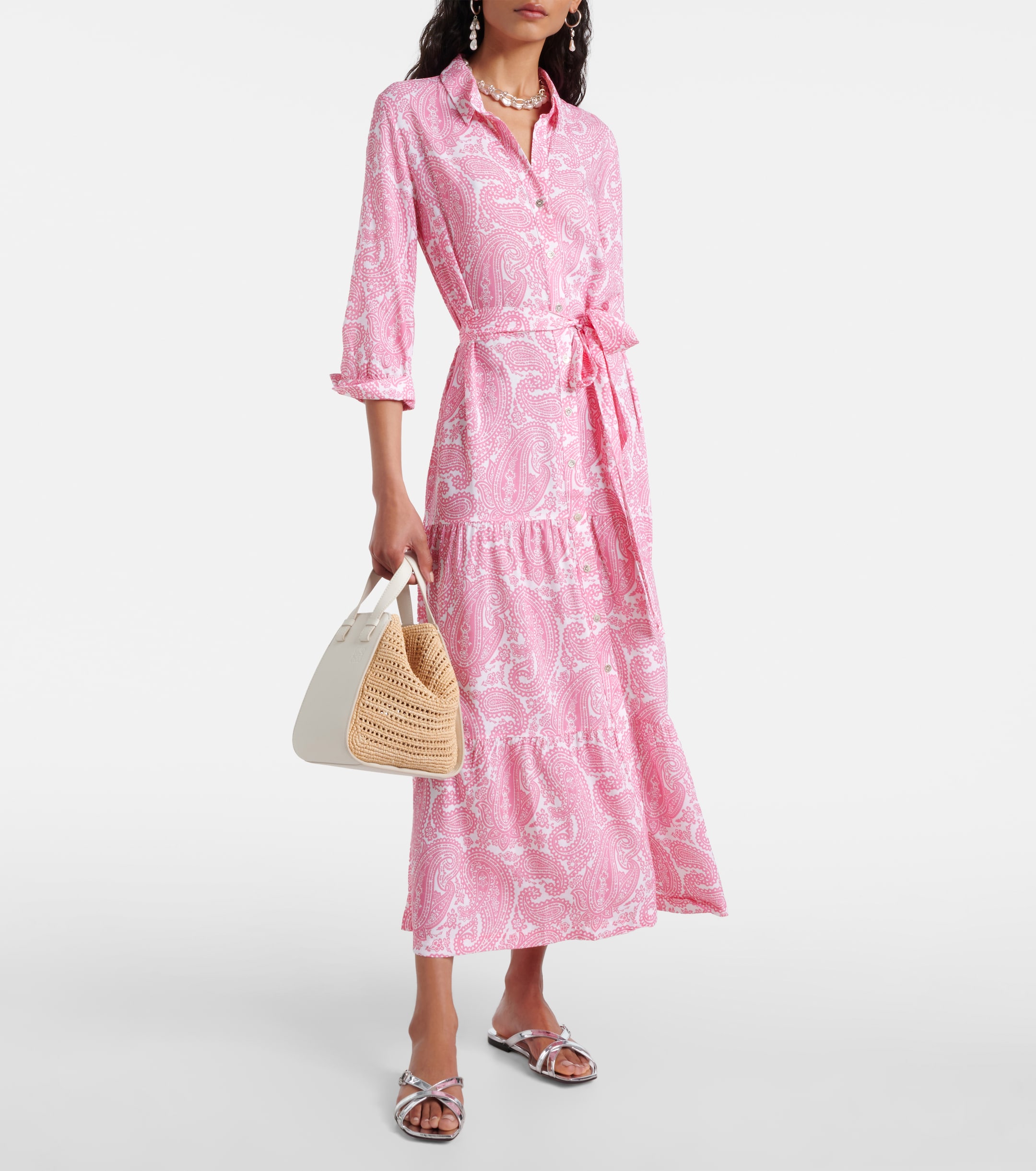 pink paisley shirt dress Heidi Klein - Ischia paisley shirt dress