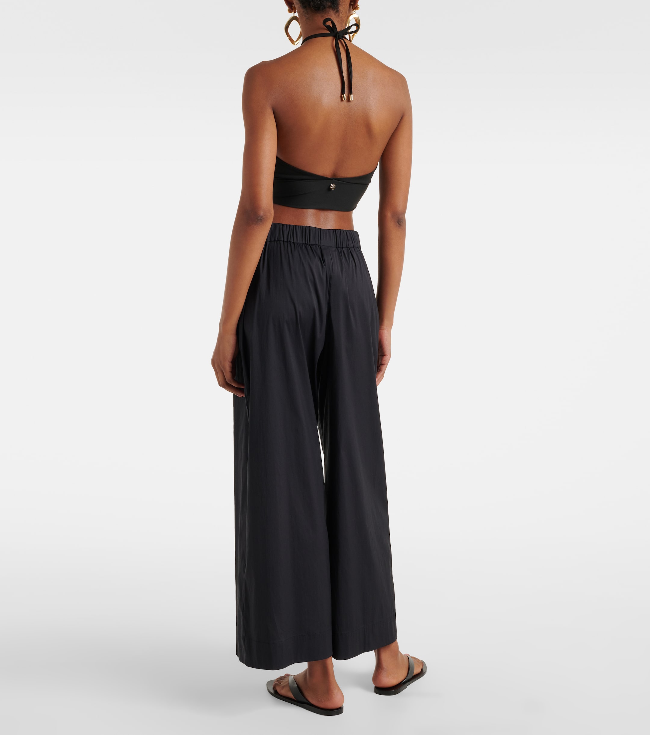 Max Mara Rio high-rise cotton-blend wide-leg pants thumbnail