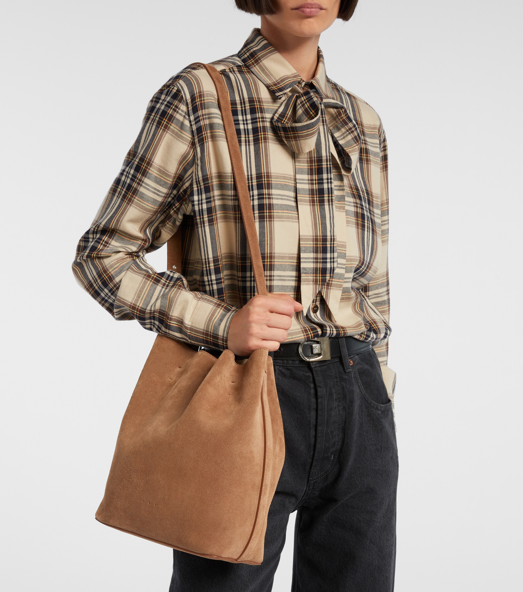 AESTHER EKME Marin Medium suede shoulder bag thumbnail