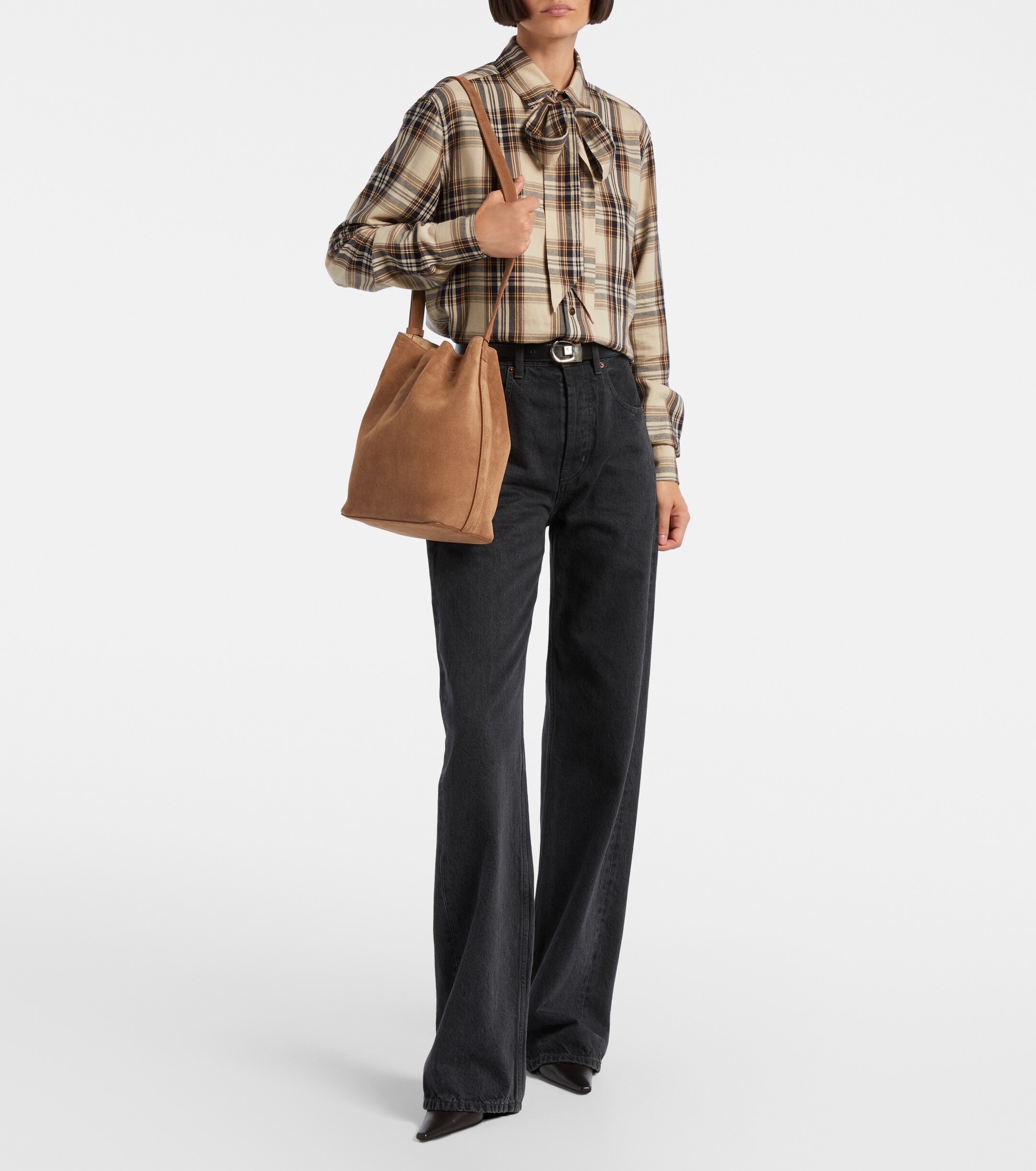 AESTHER EKME Marin Medium suede shoulder bag thumbnail