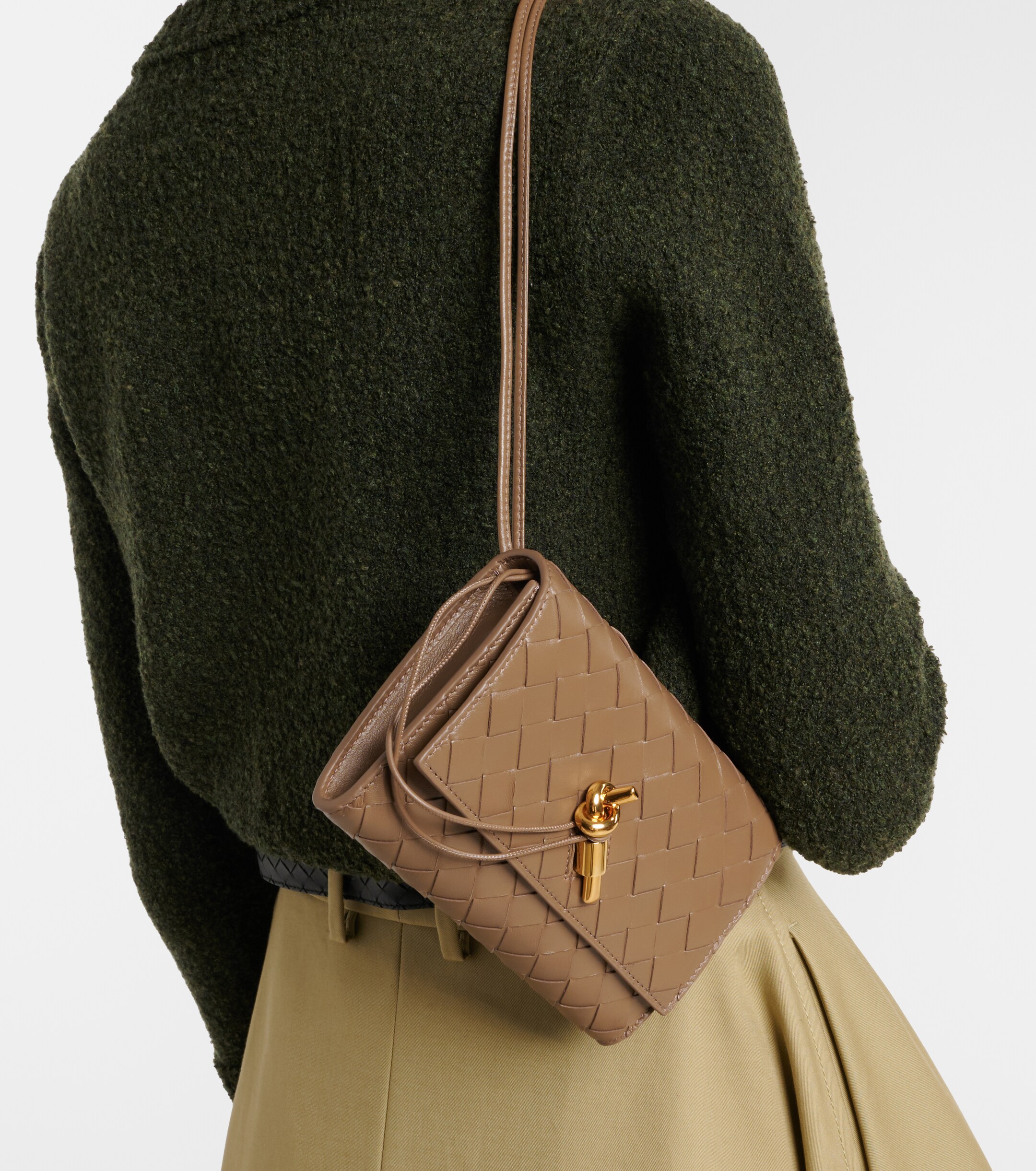 Bottega Veneta Andiamo Intrecciato leather clutch