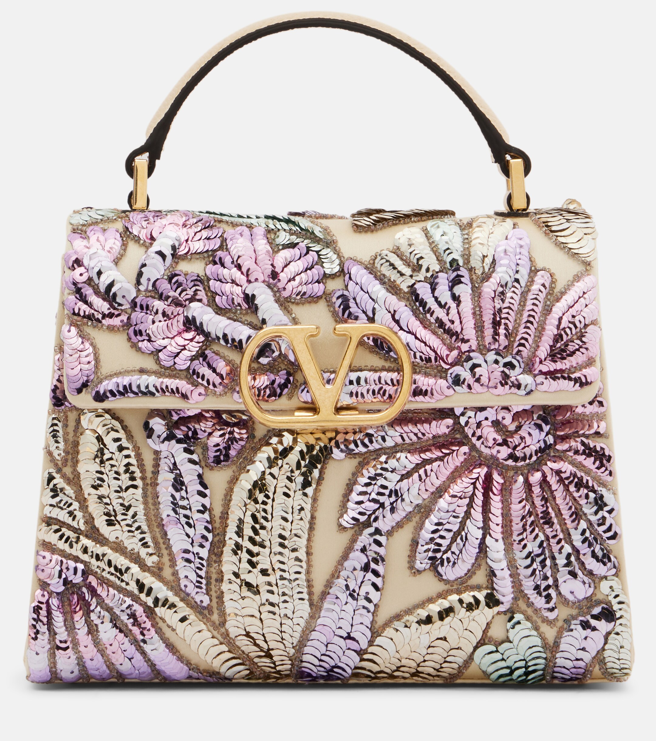 Valentino Garavani VSling Mini sequined satin top-handle bag