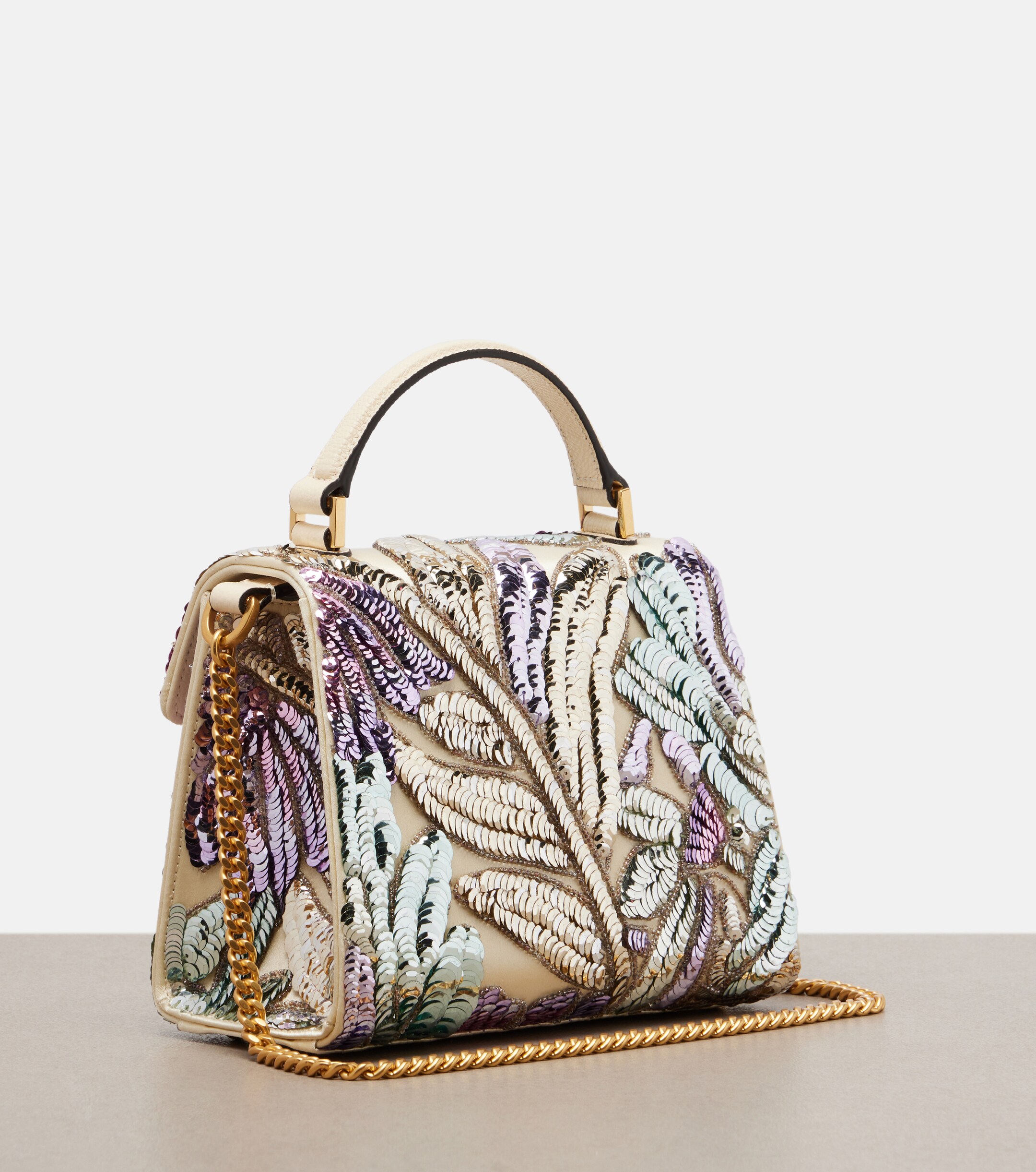 Valentino Garavani VSling Mini sequined satin top-handle bag thumbnail